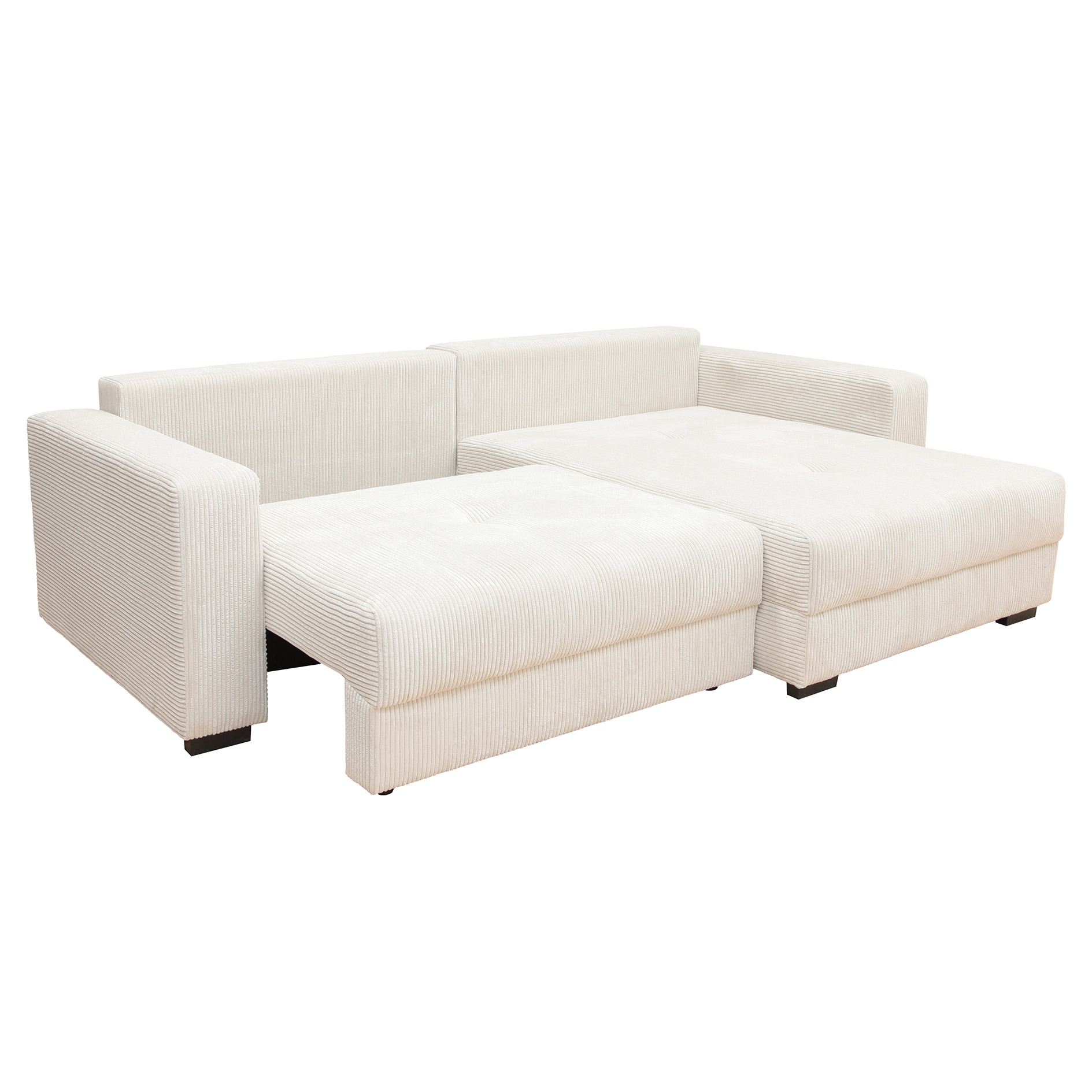 Funktionsecke - creme - Boxspringfederung - Dauerschläfer mit Staukasten