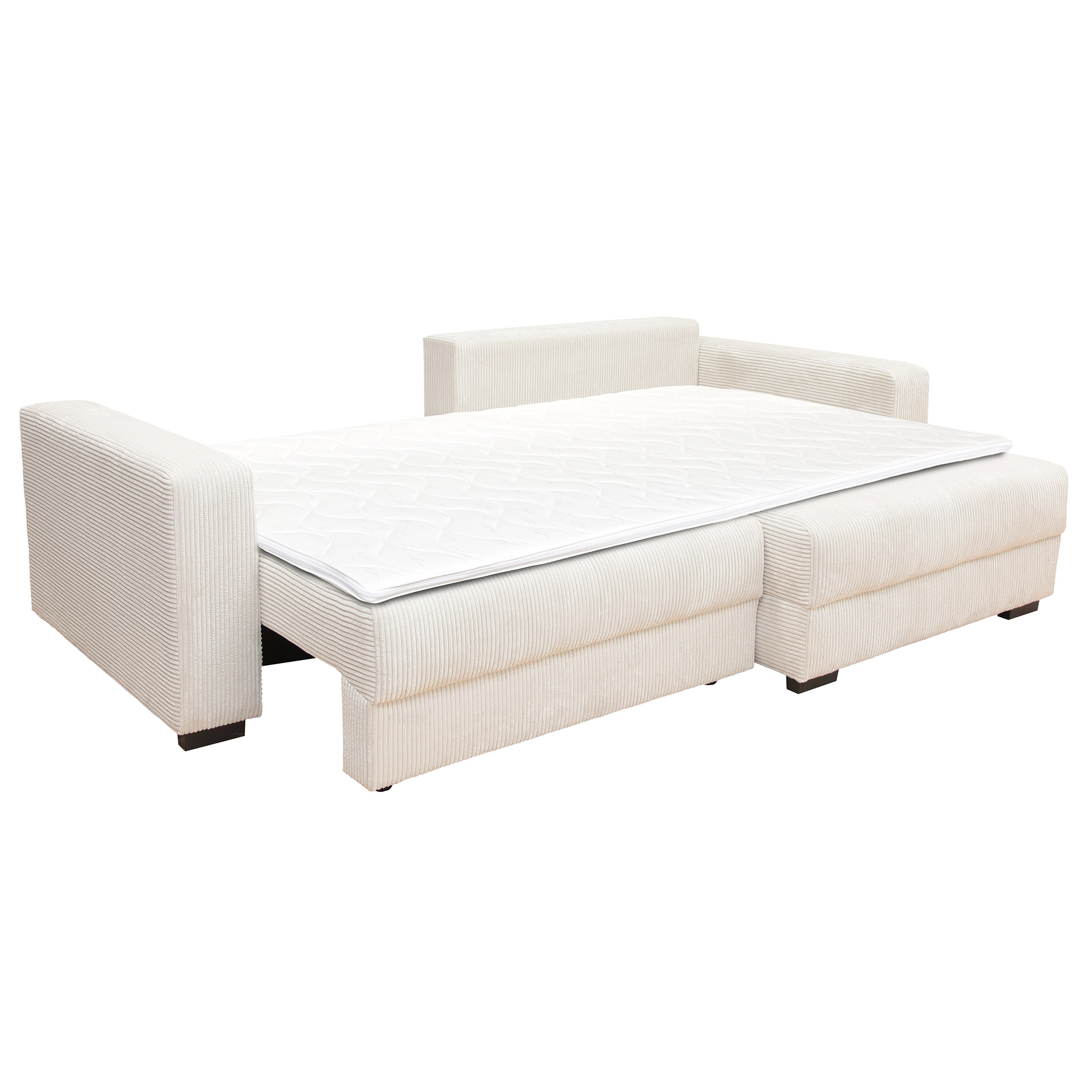 Funktionsecke - creme - Boxspringfederung - Dauerschläfer mit Staukasten