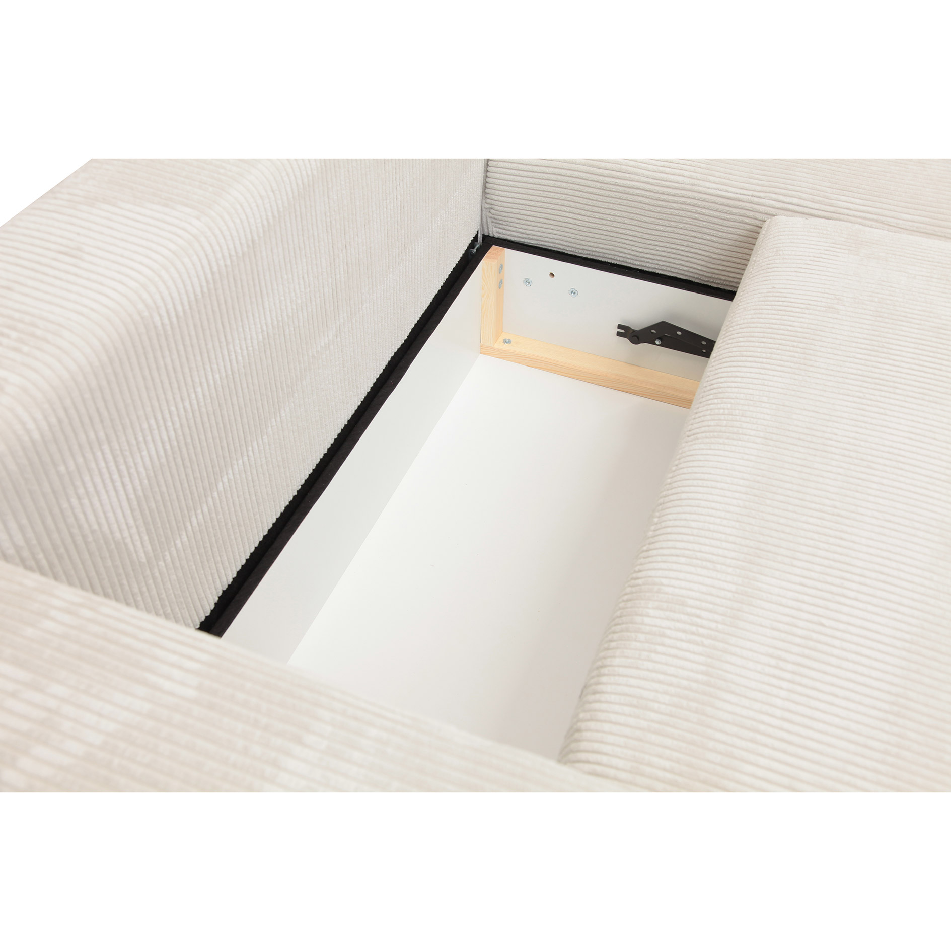 Funktionsecke - creme - Boxspringfederung - Dauerschläfer mit Staukasten