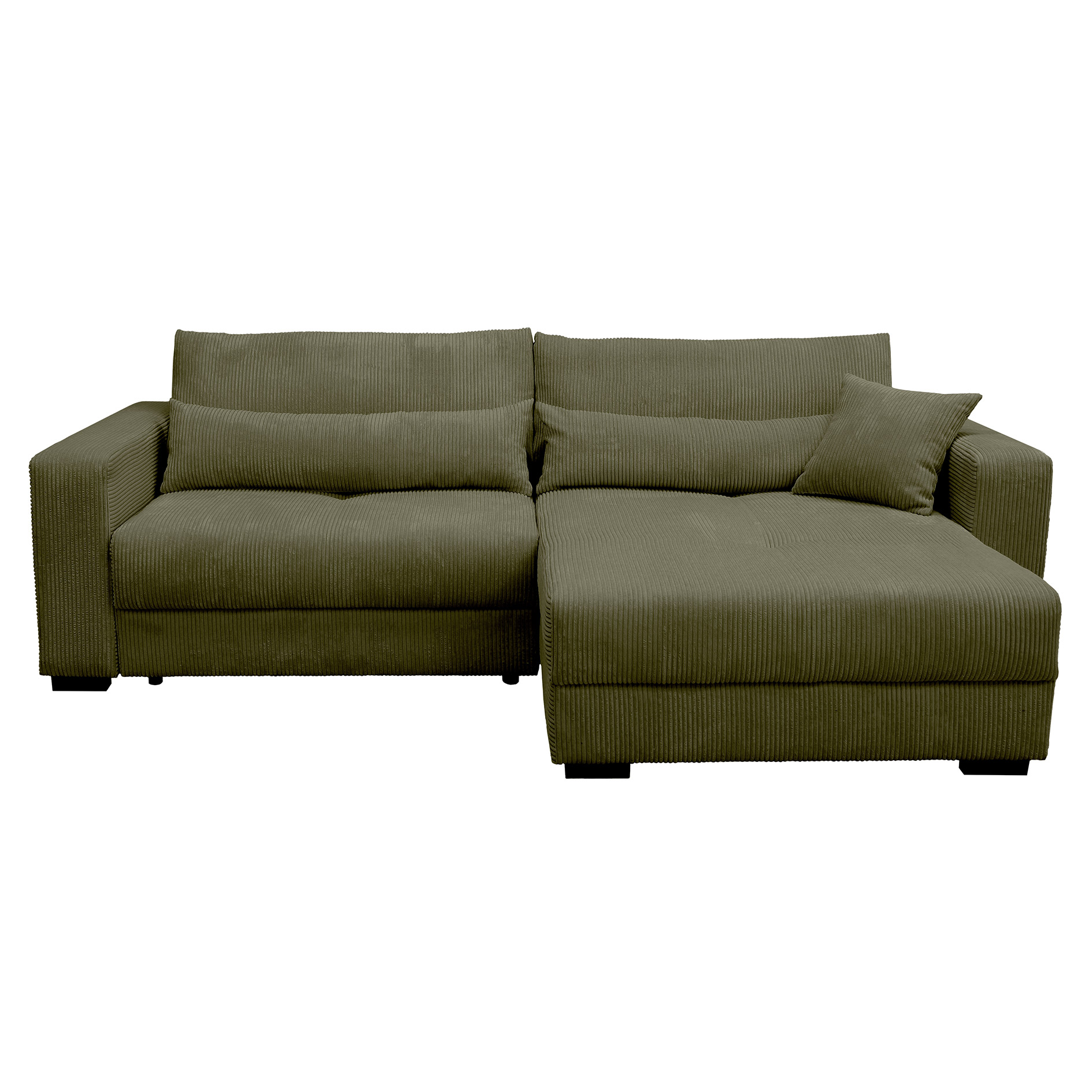 Funktionsecke - olive - Boxspringfederung - Dauerschläfer mit Staukasten