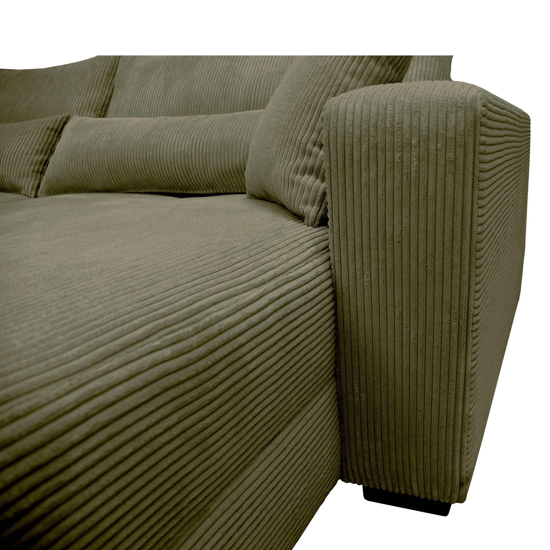 Funktionsecke - olive - Boxspringfederung - Dauerschläfer mit Staukasten