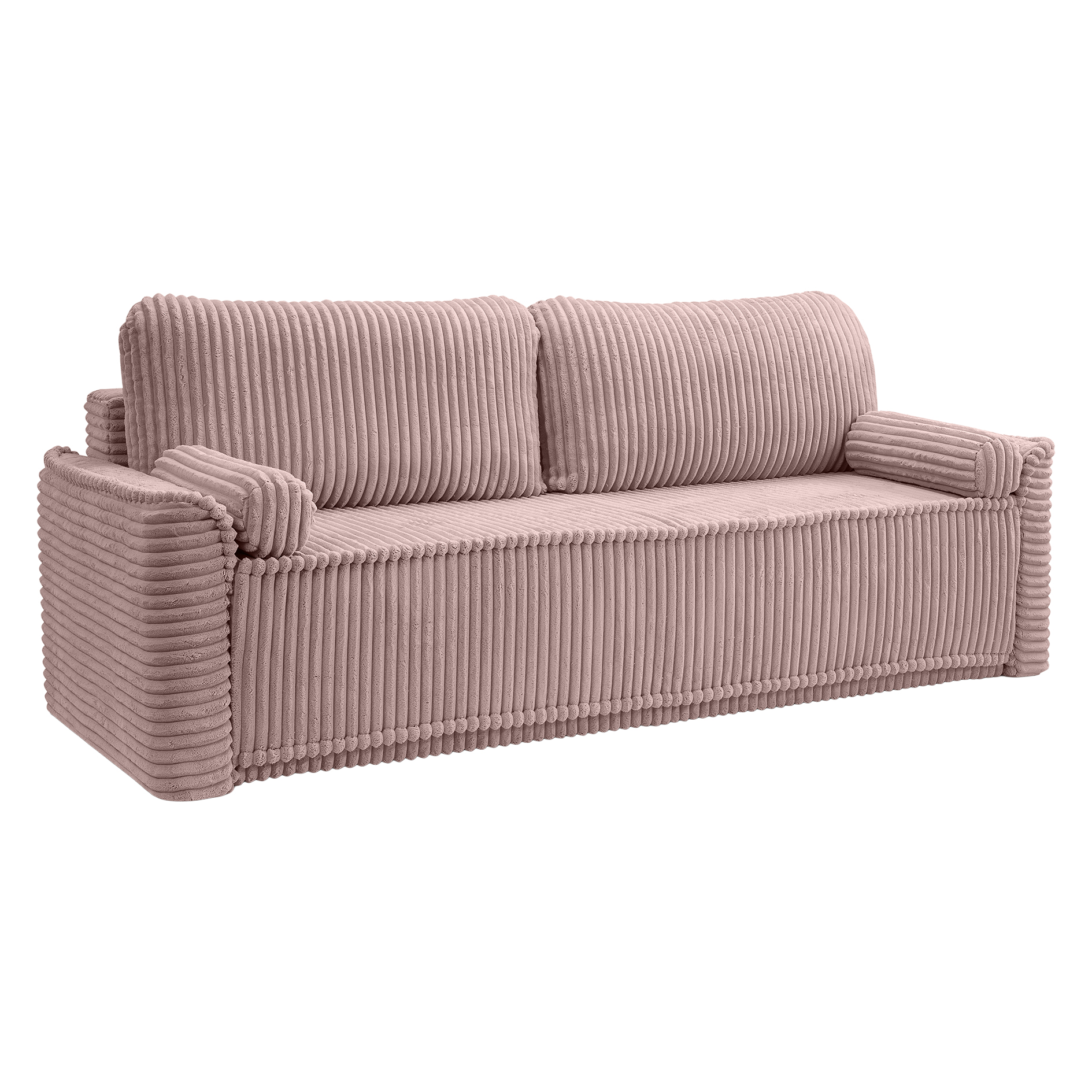 Funktionssofa GRUBS - rosa - Cord - Liegefunktion - Staukasten