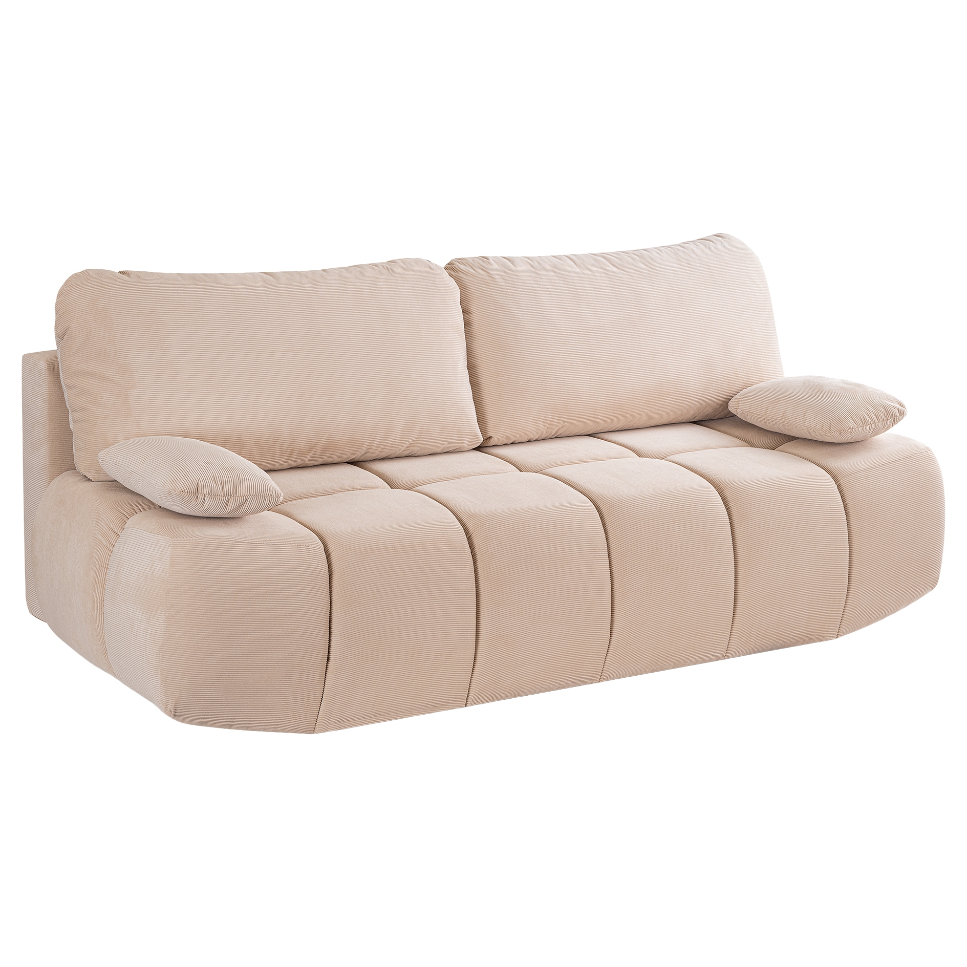 Funktionssofa LAUDER - beige - Cord - Liegefunktion - Staukasten