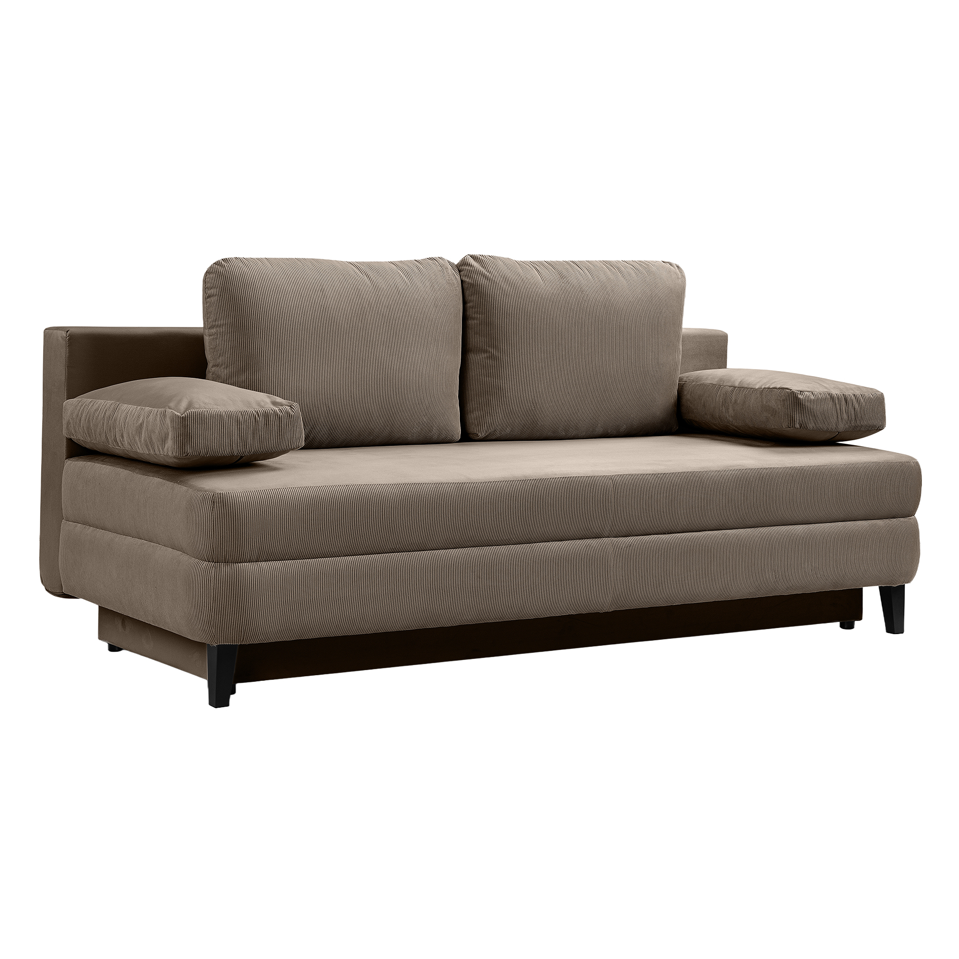Funktionssofa SORTO - braun-beige - Cord - Liegefunktion - Staukasten