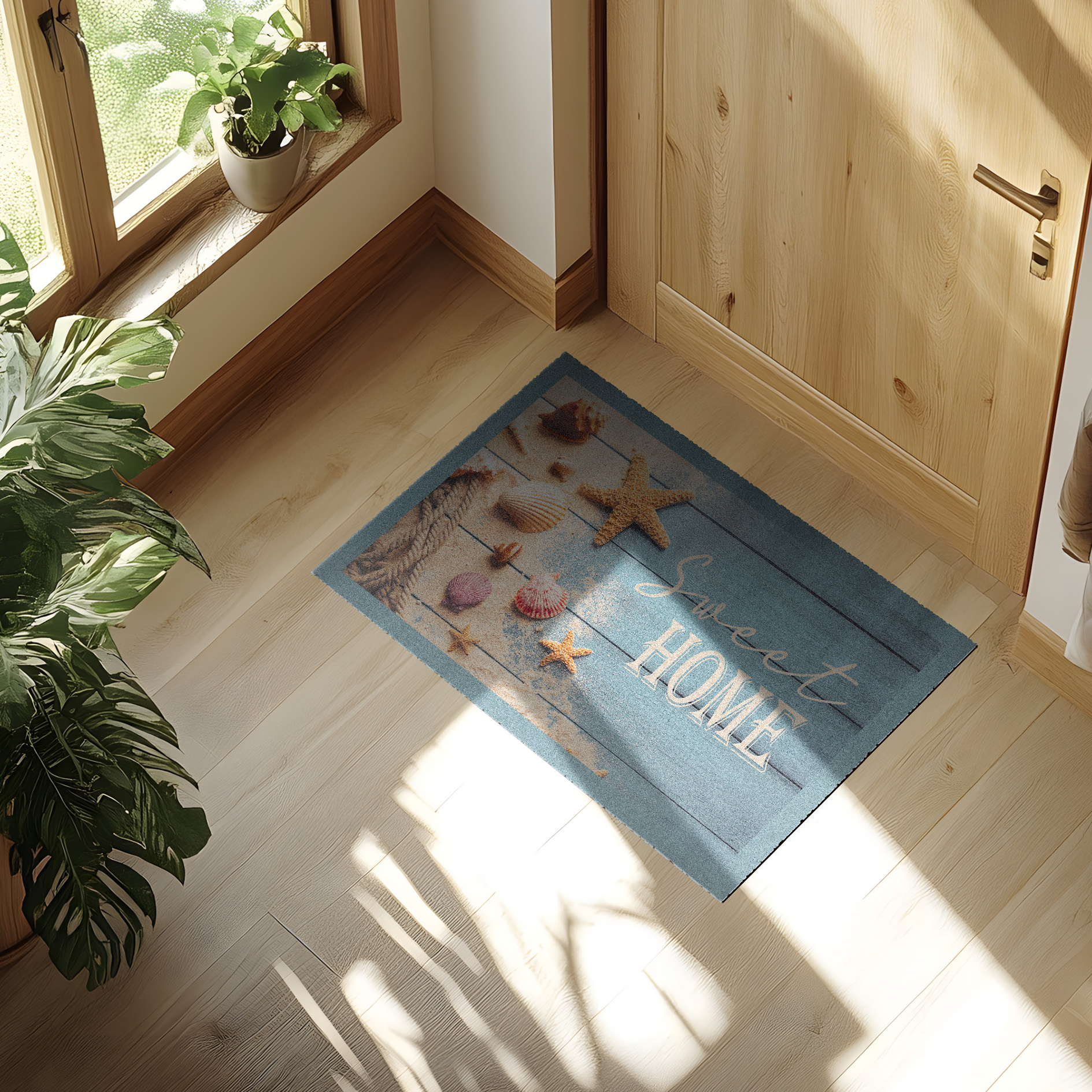 Fußmatte SWEET HOME MARITIM - blau-beige - 60x40 cm