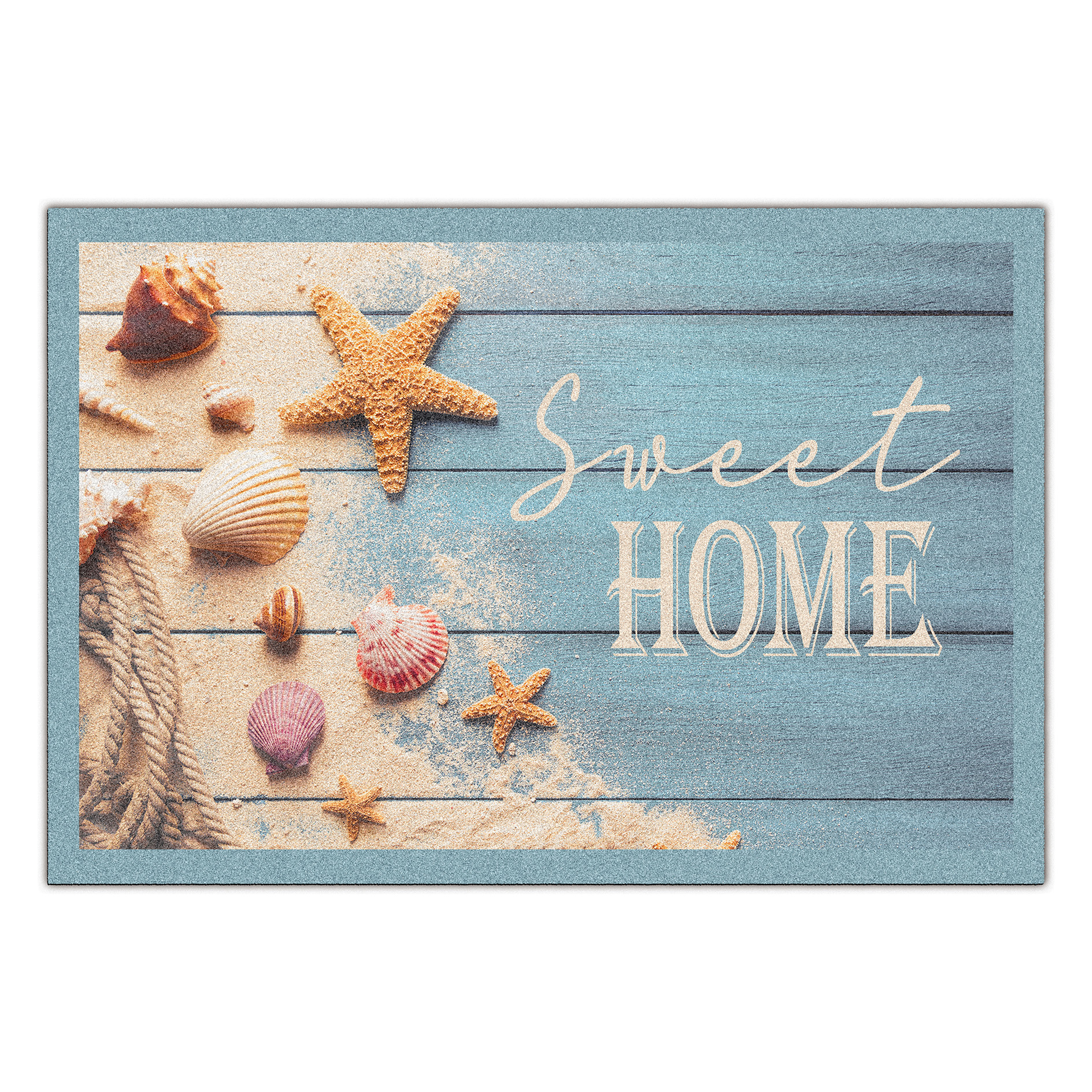 Fußmatte SWEET HOME MARITIM - blau-beige - 60x40 cm