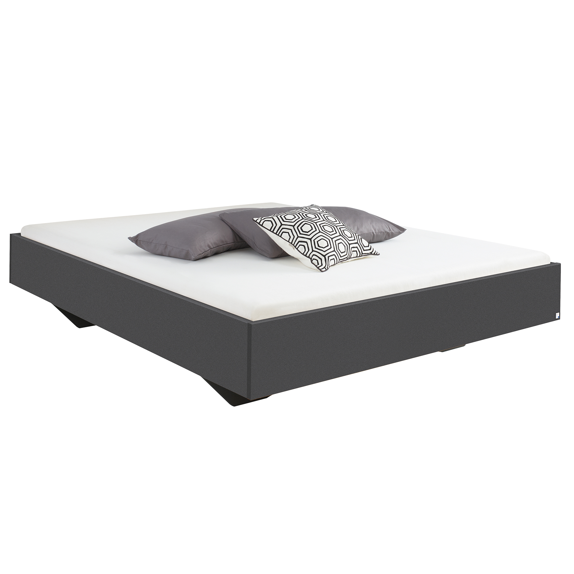 Futonbett - grau metallic - 160x200 cm