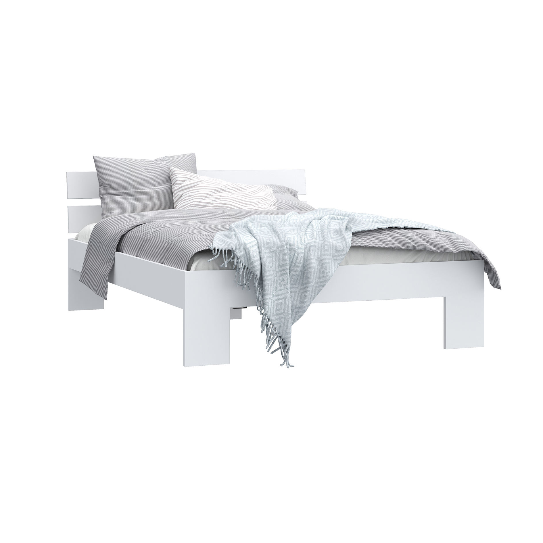 Futonbett - weiß - 140x200 cm