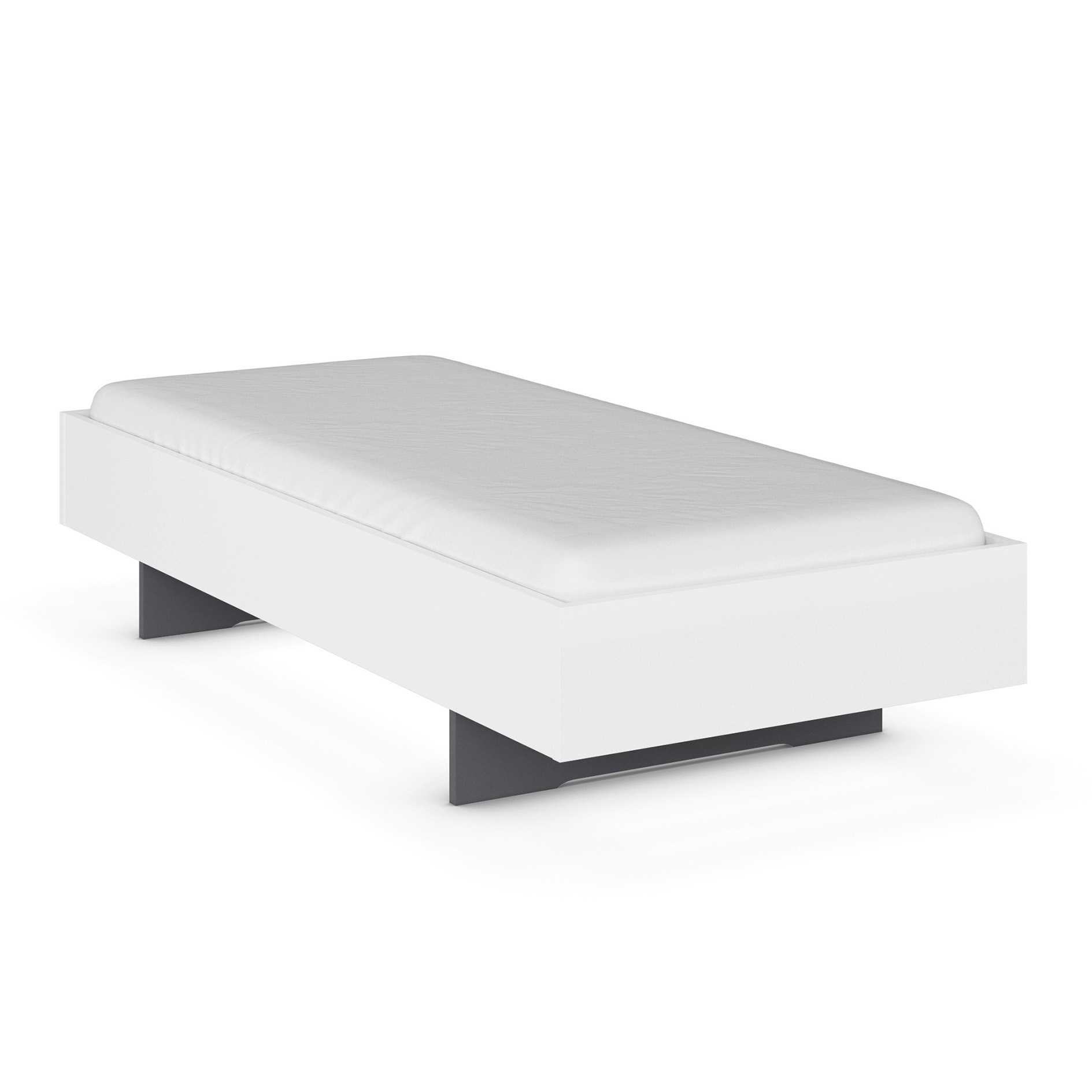 Futonbett - weiß Hochglanz - 90x200 cm