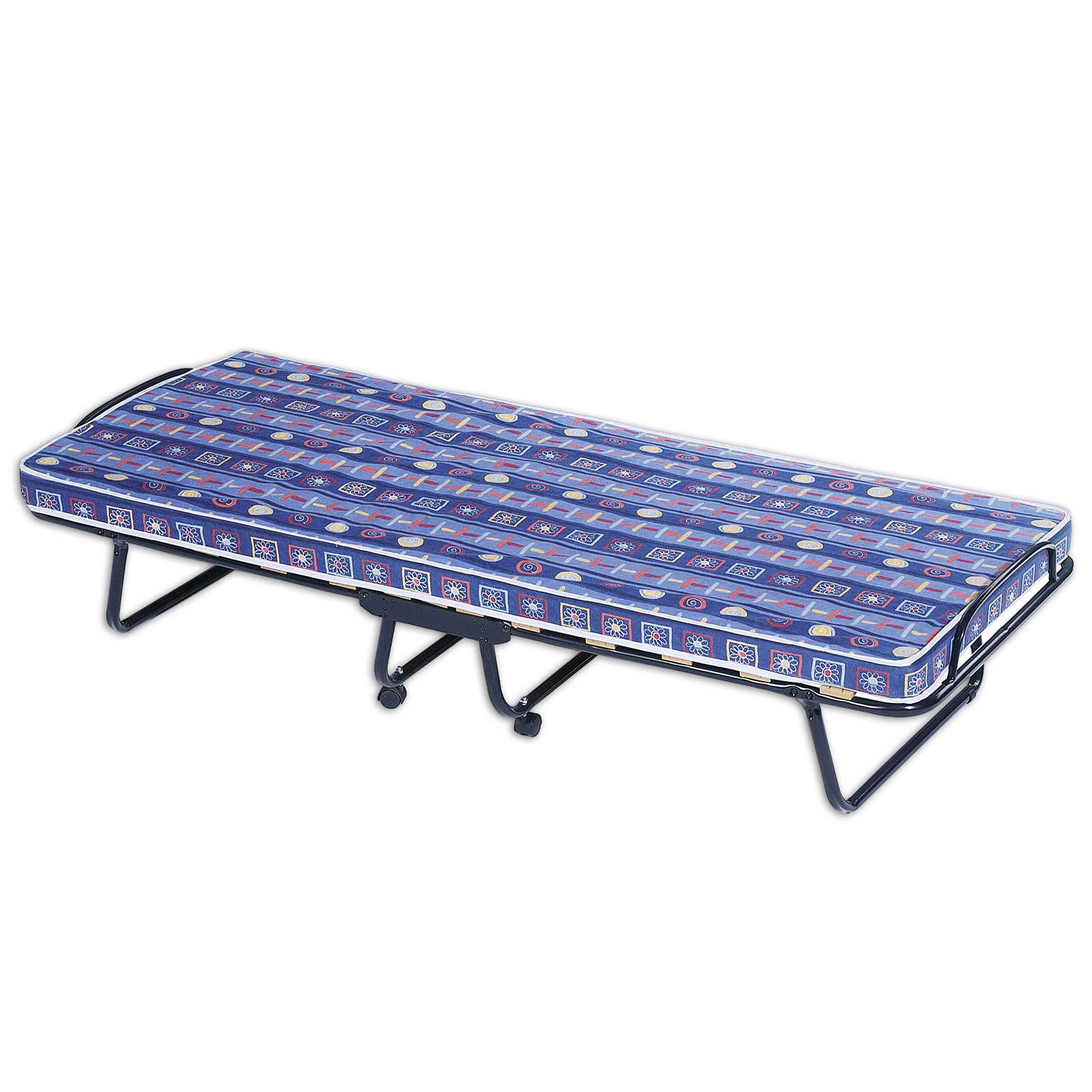 Gäste-Klappbett ODESSA - blau gemustert - 80x190 cm