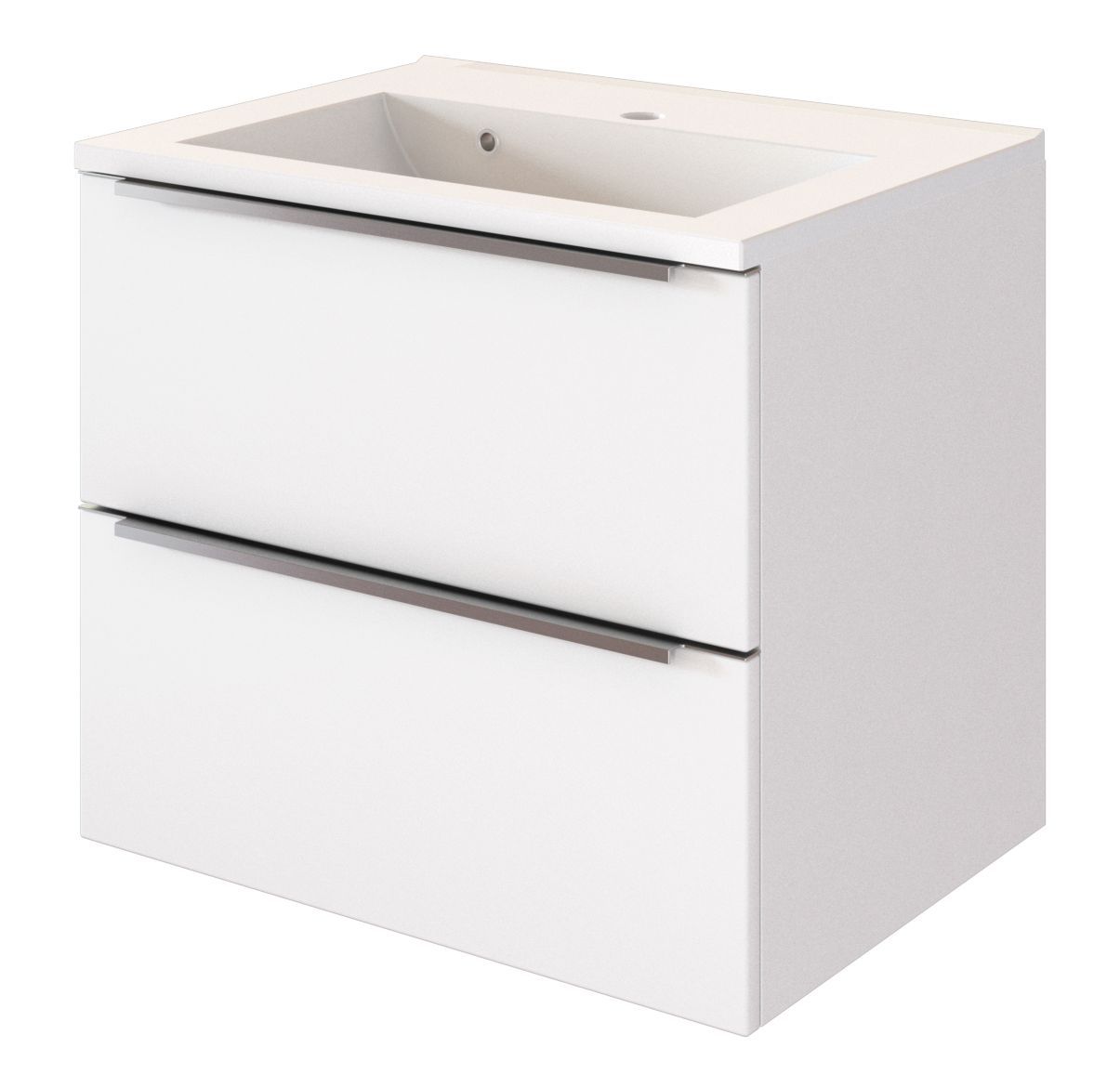 Gäste-Waschtisch GARDA - weiß matt - weiß - 60 cm