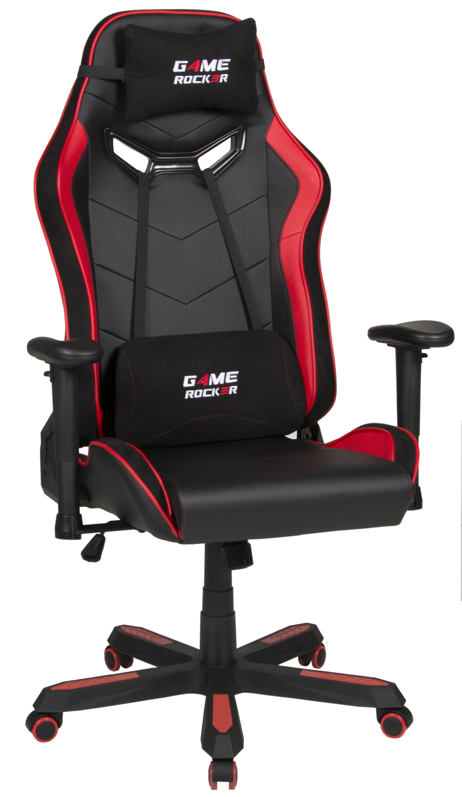 Gaming-Drehstuhl - schwarz-rot - inklusive Kissen