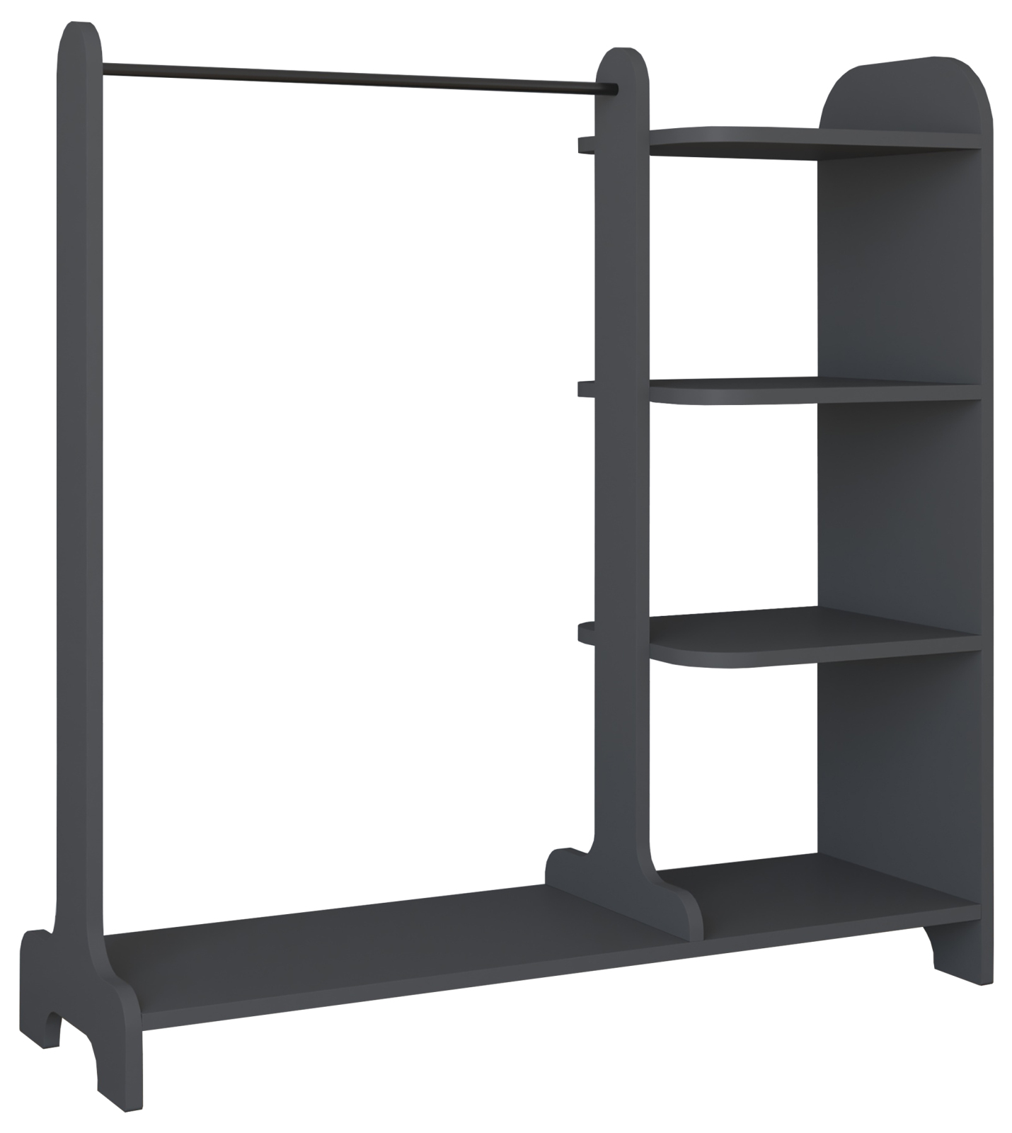 Garderobe LEMPU - anthrazit - 3 offene Fächer