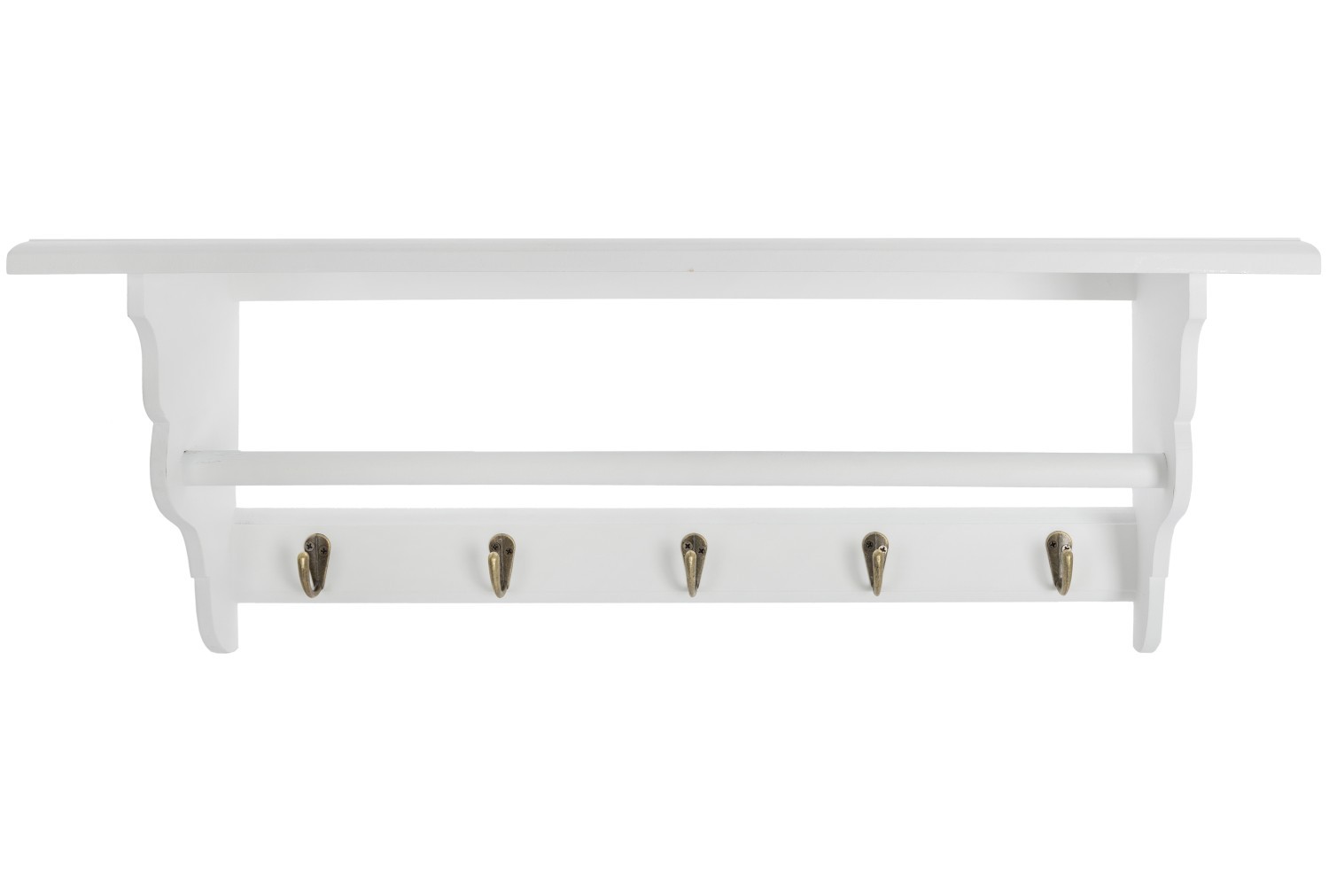 Garderobe SPECER - weiß - mit 5 Haken und Ablage