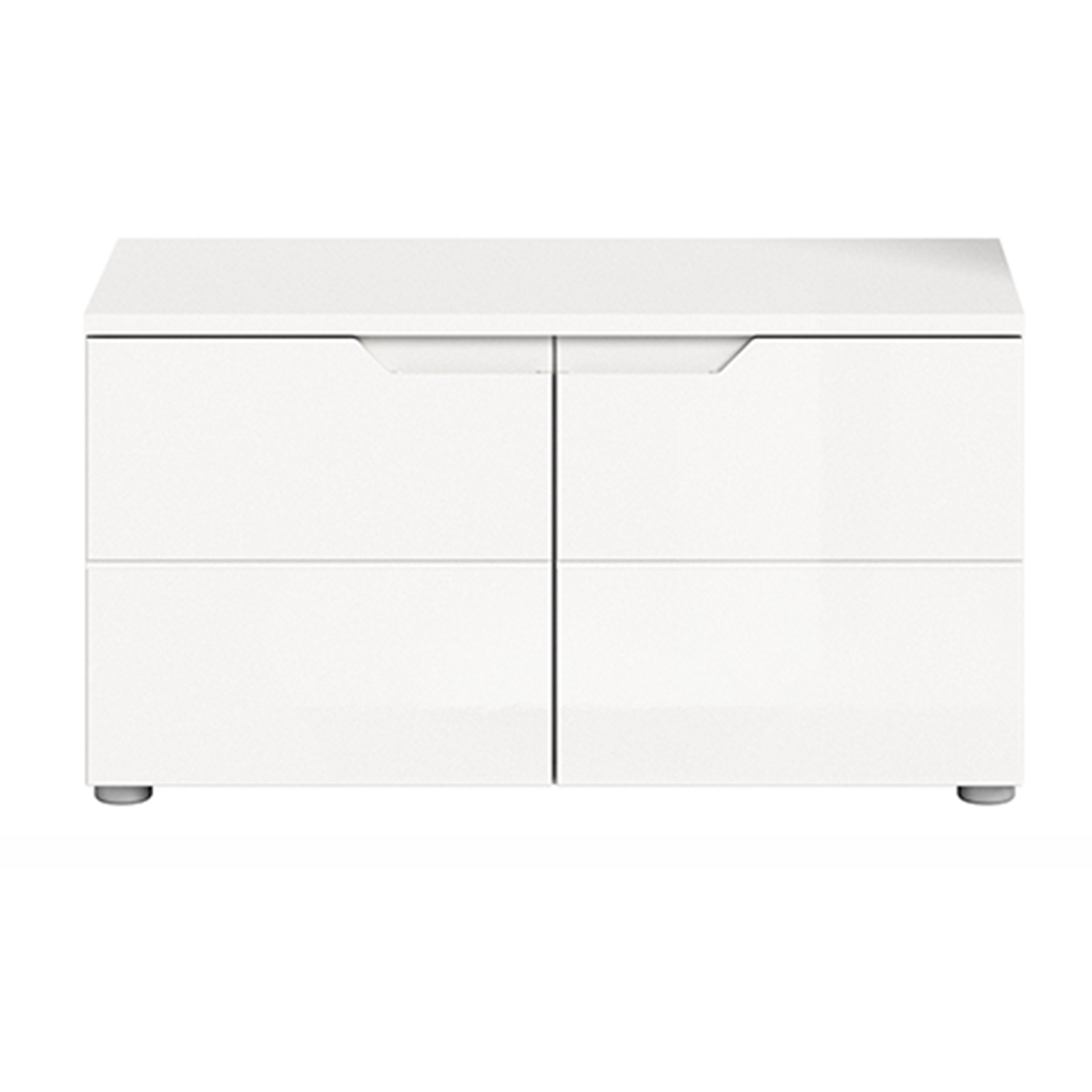 Garderobenbank - alpinweiß-weiß Hochglanz - 80 cm breit
