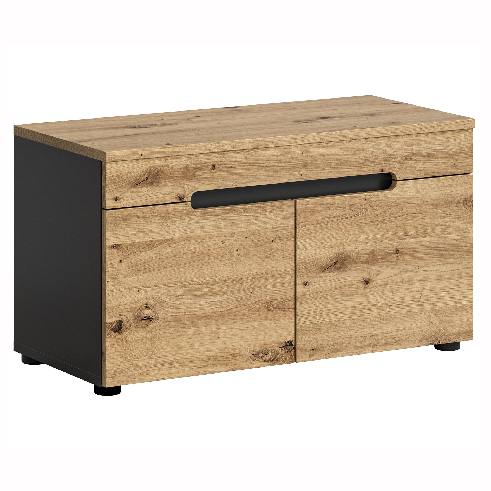 Garderobenbank - Artisan Eiche - Basalt grau - 80 cm