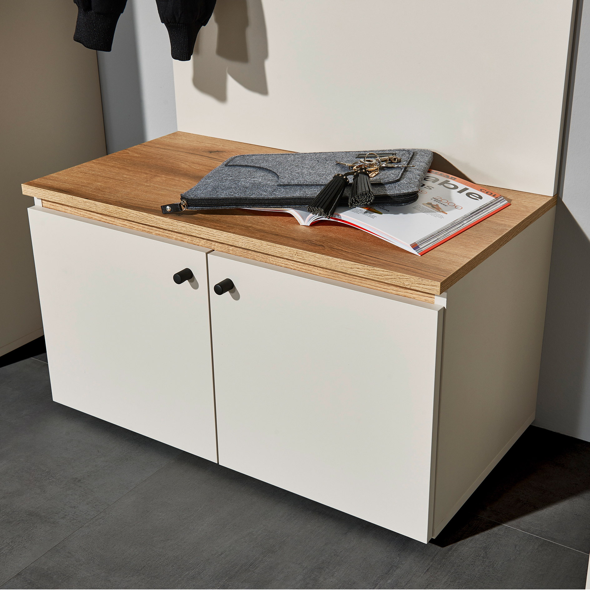 Garderobenbank - Kashmir-Evoke Eiche - 2 Türen - 70 cm