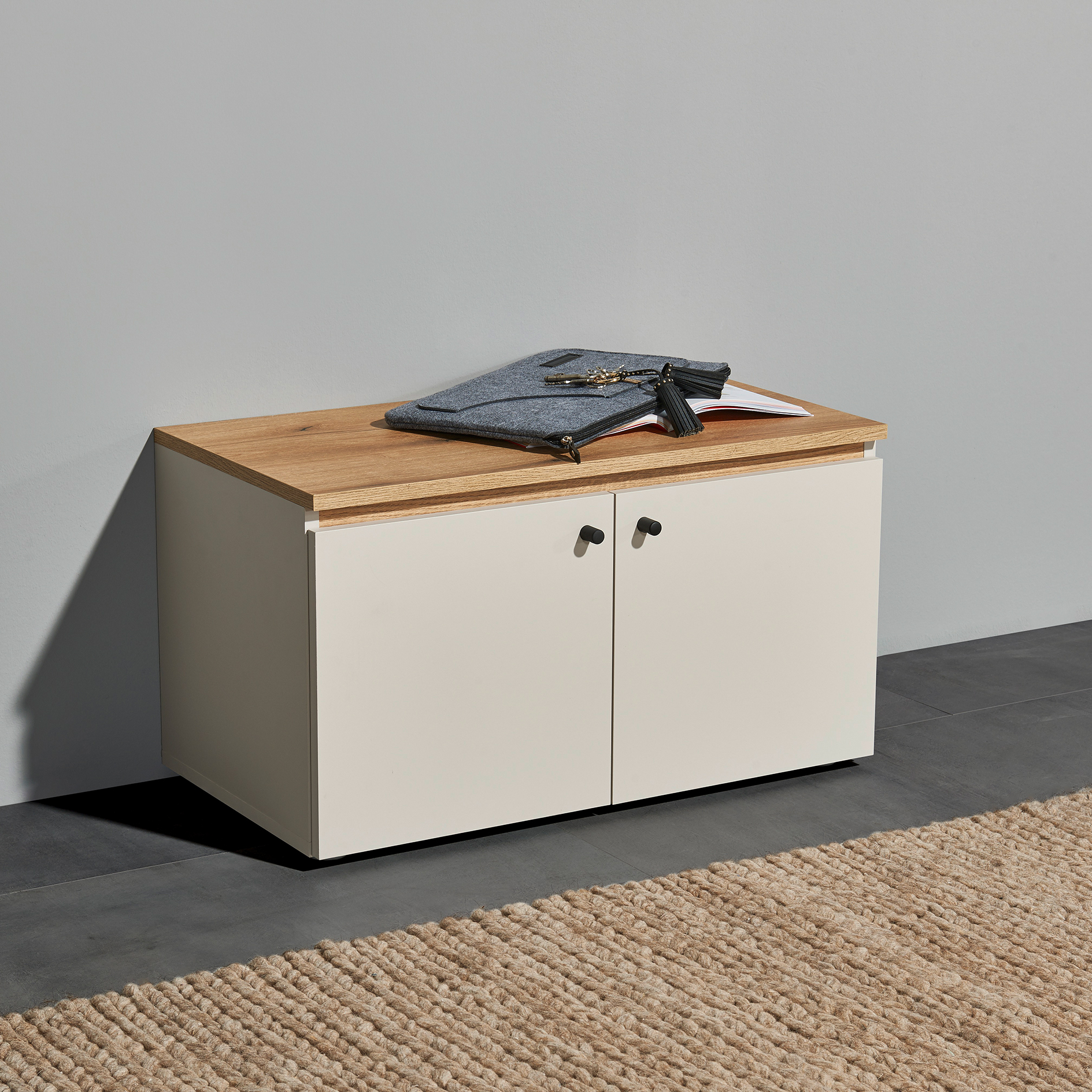 Garderobenbank - Kashmir-Evoke Eiche - 2 Türen - 70 cm