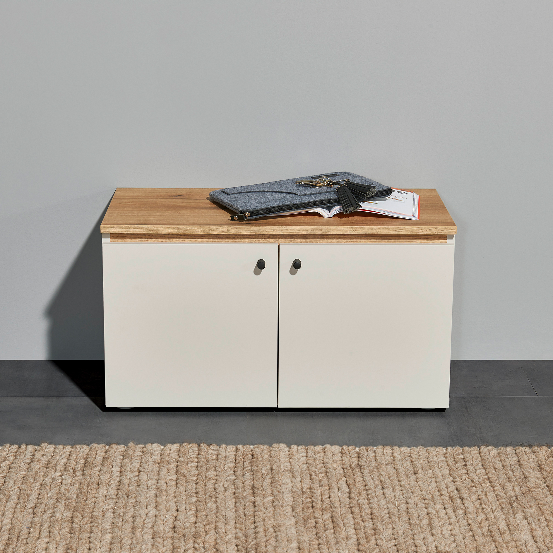 Garderobenbank - Kashmir-Evoke Eiche - 2 Türen - 70 cm