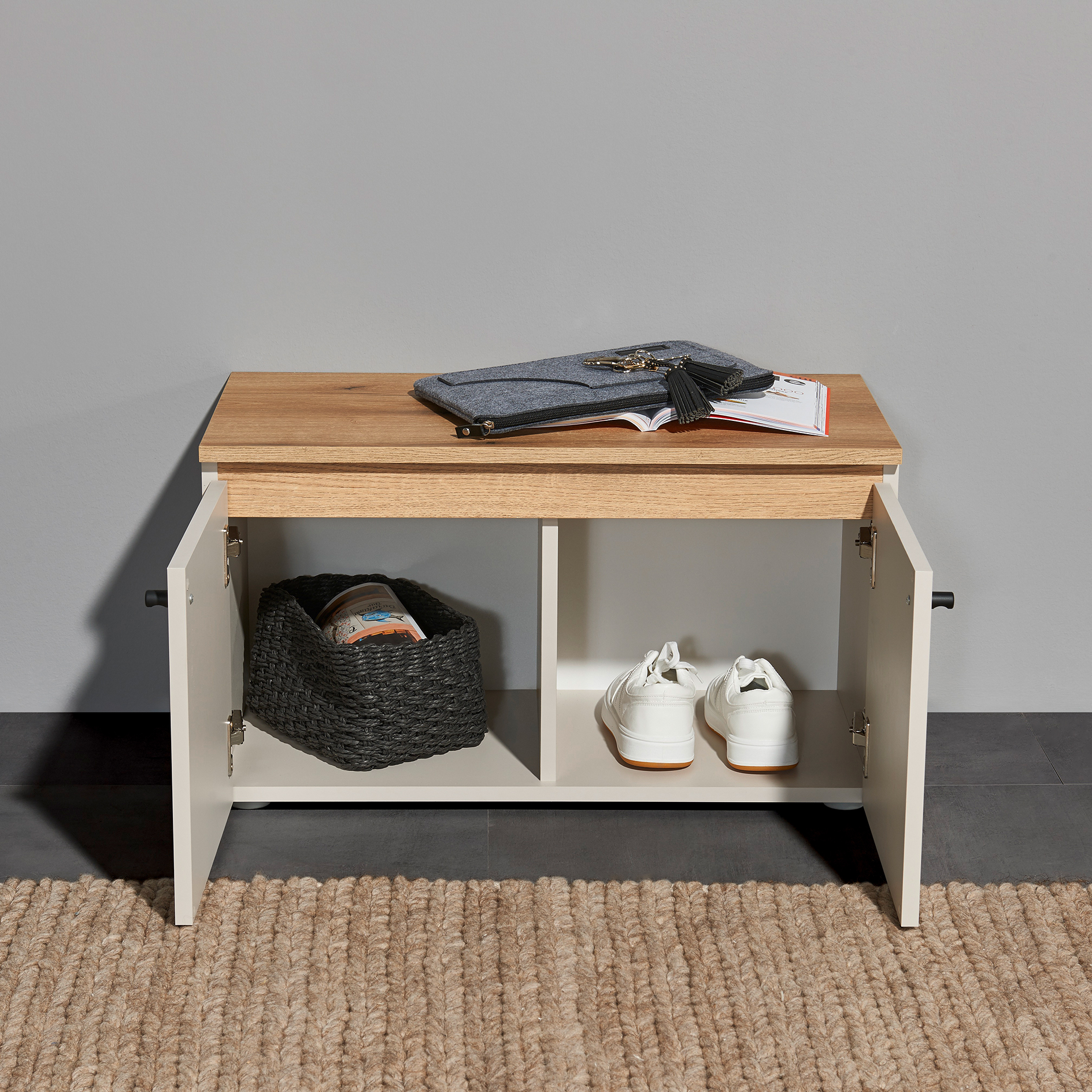 Garderobenbank - Kashmir-Evoke Eiche - 2 Türen - 70 cm