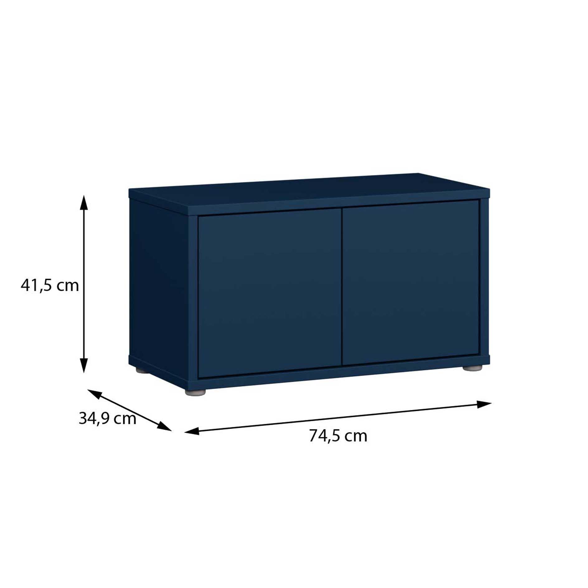 Garderobenbank - nachtblau - 2 Türen - 75 cm