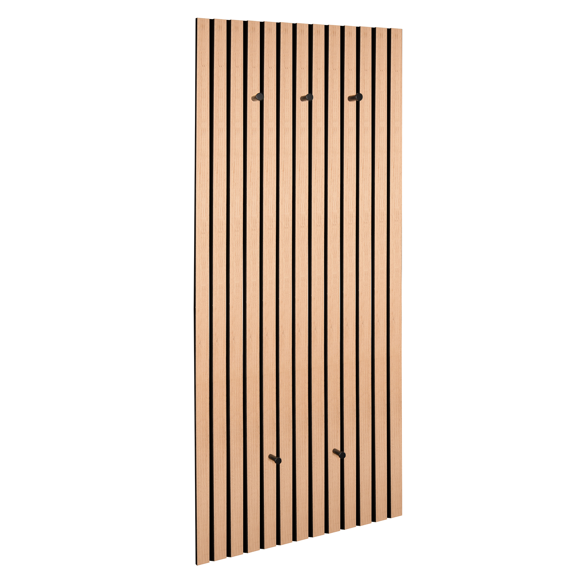 Garderobenpaneel - Artisan Eiche - schwarz - Akustikpaneel-Optik - 50x125 cm