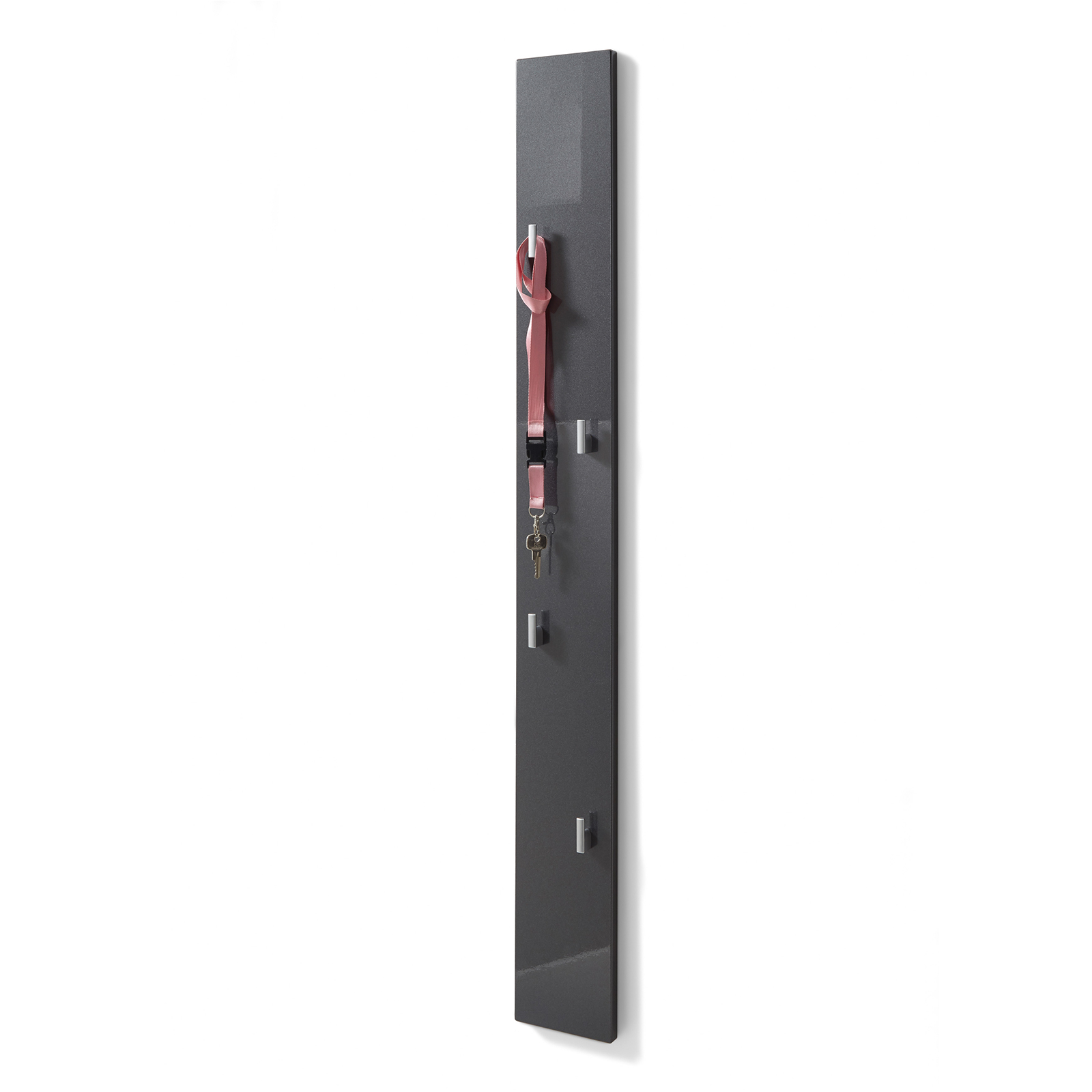 Garderobenpaneel - grau Hochglanz - 115 cm