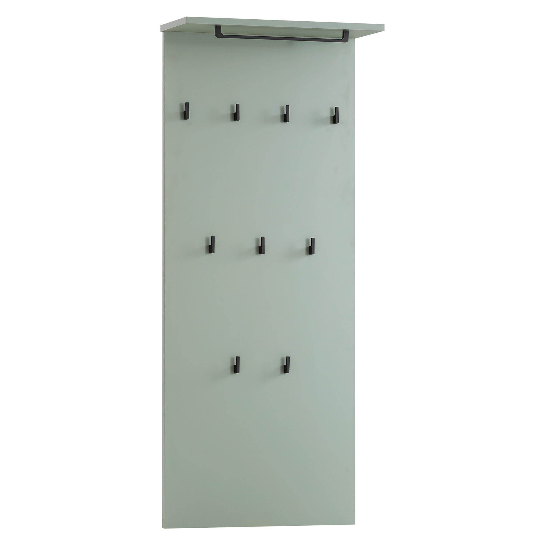 Garderobenpaneel - pistazie - 9 Haken - 50 cm