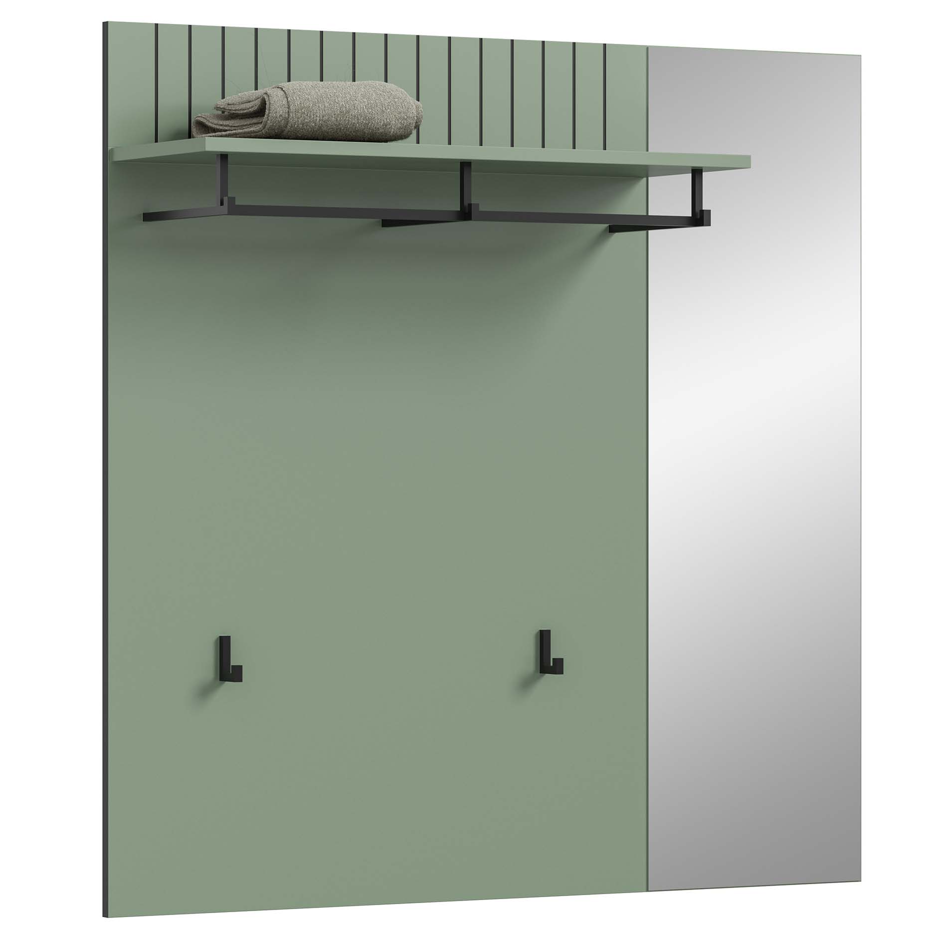Garderobenpaneel STATION - Smoke Green - 106 cm breit