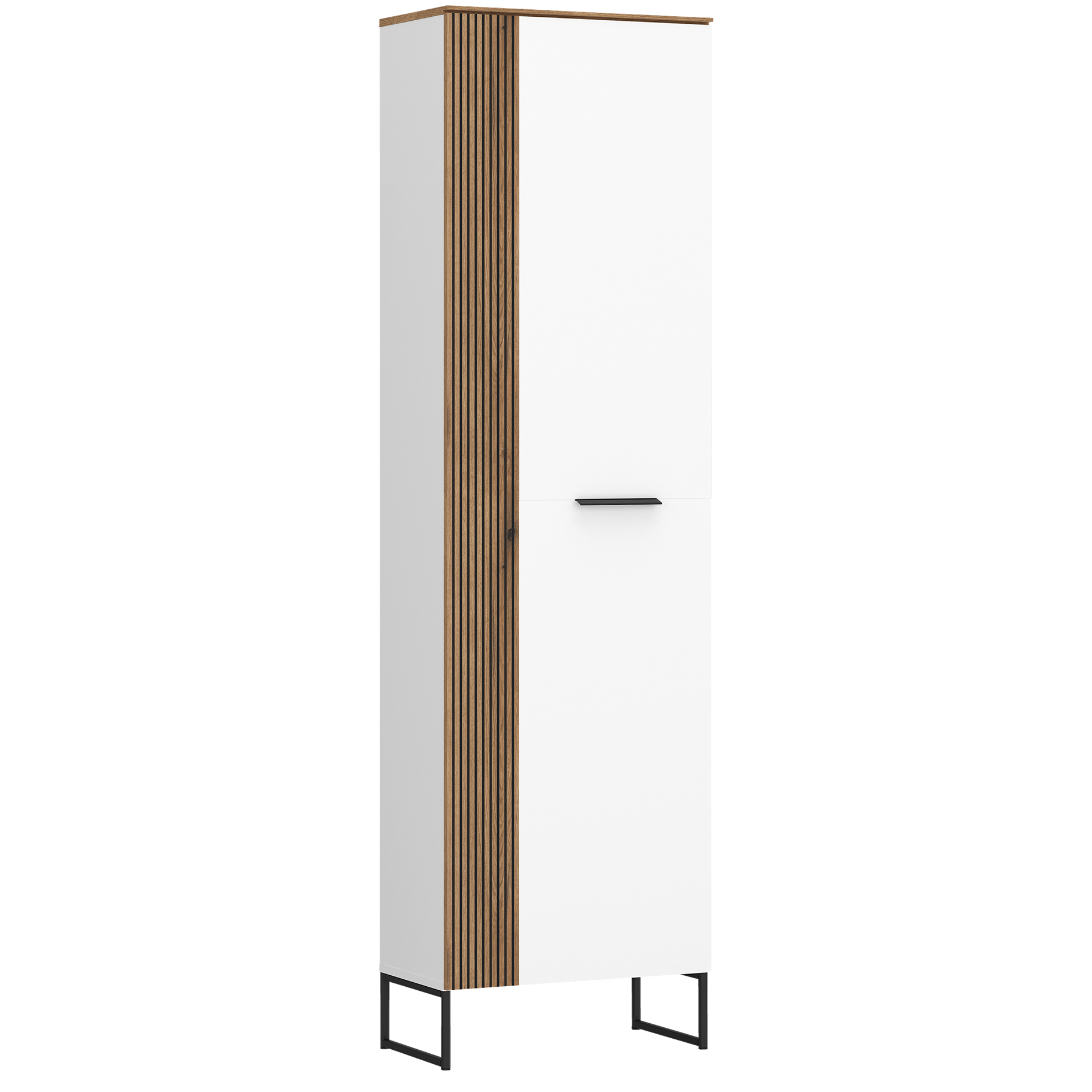 Garderobenschrank - Alpinweiß - Coast Evoke Eiche - 200 cm hoch