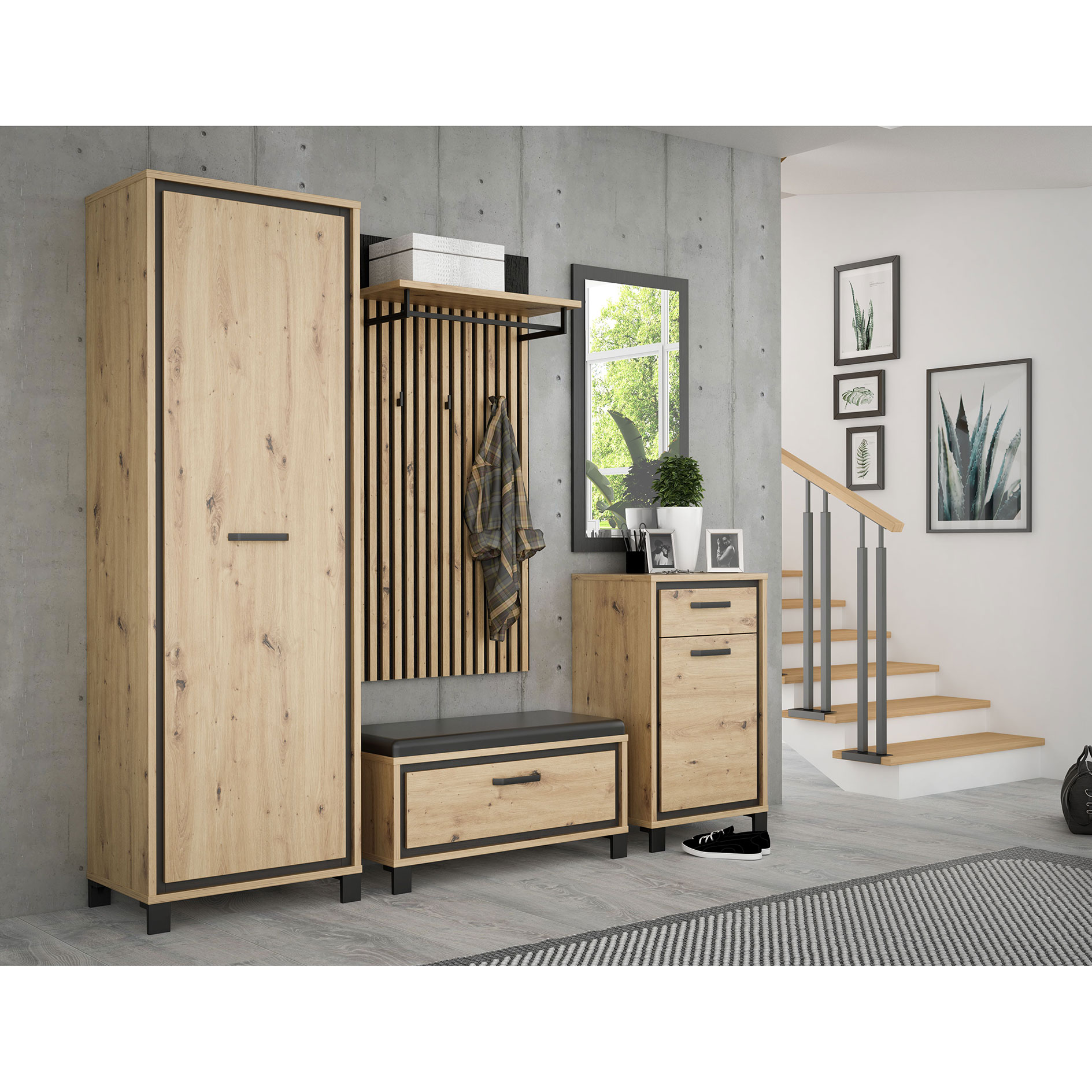 Garderobenschrank - Artisan Eiche - 64 cm