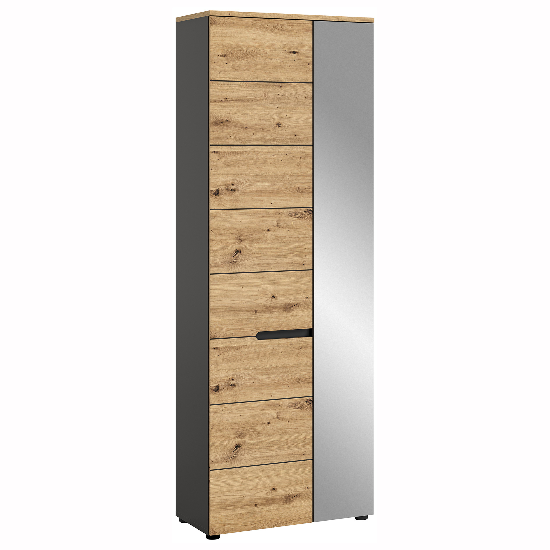 Garderobenschrank - Artisan Eiche - Basalt grau - 65 cm