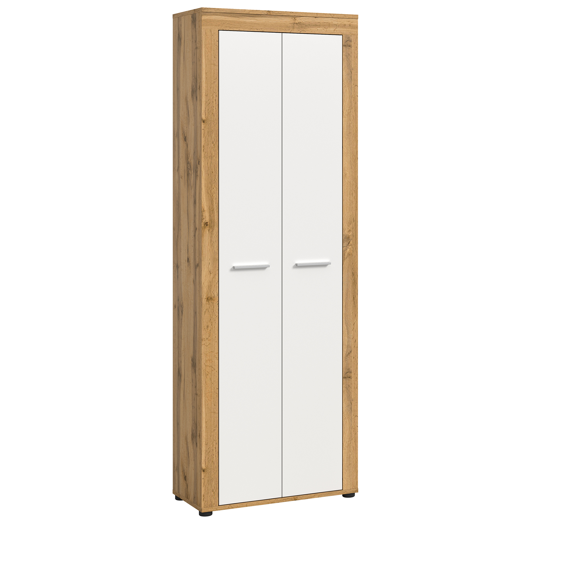 Garderobenschrank JAM - Wotan Eiche - weiß - 64 cm breit