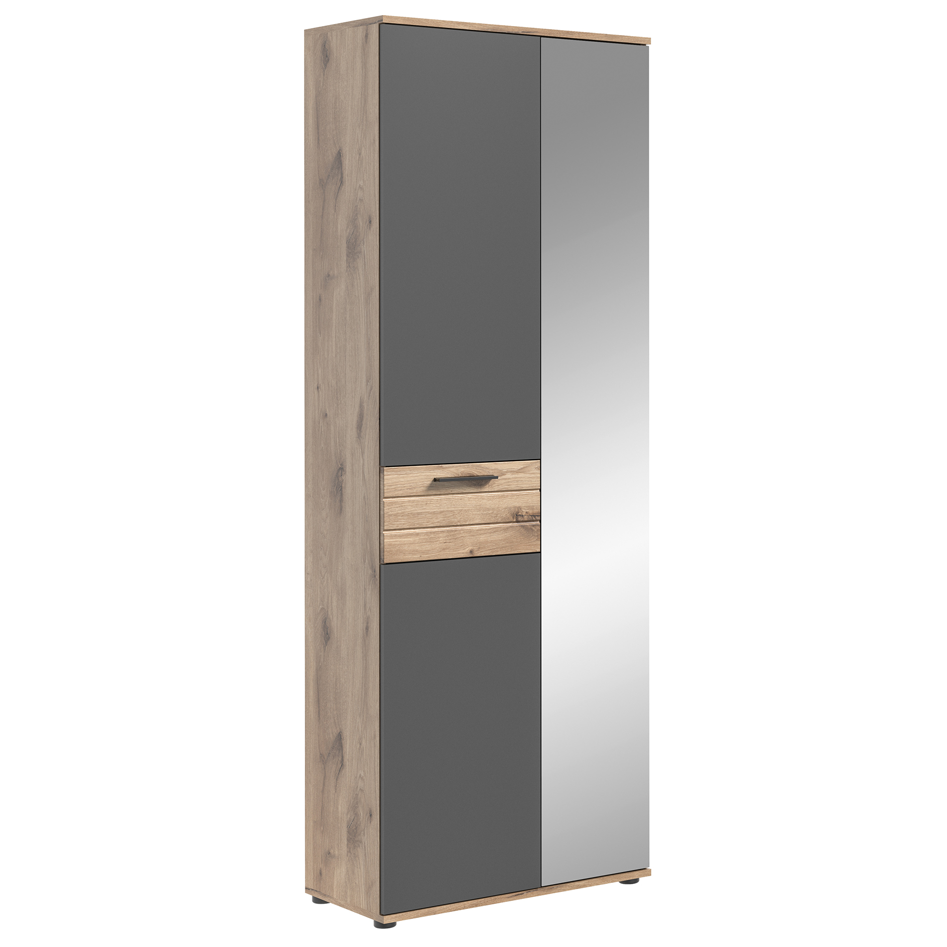Garderobenschrank MASON - Nox Oak - Basalt grau - 70 cm