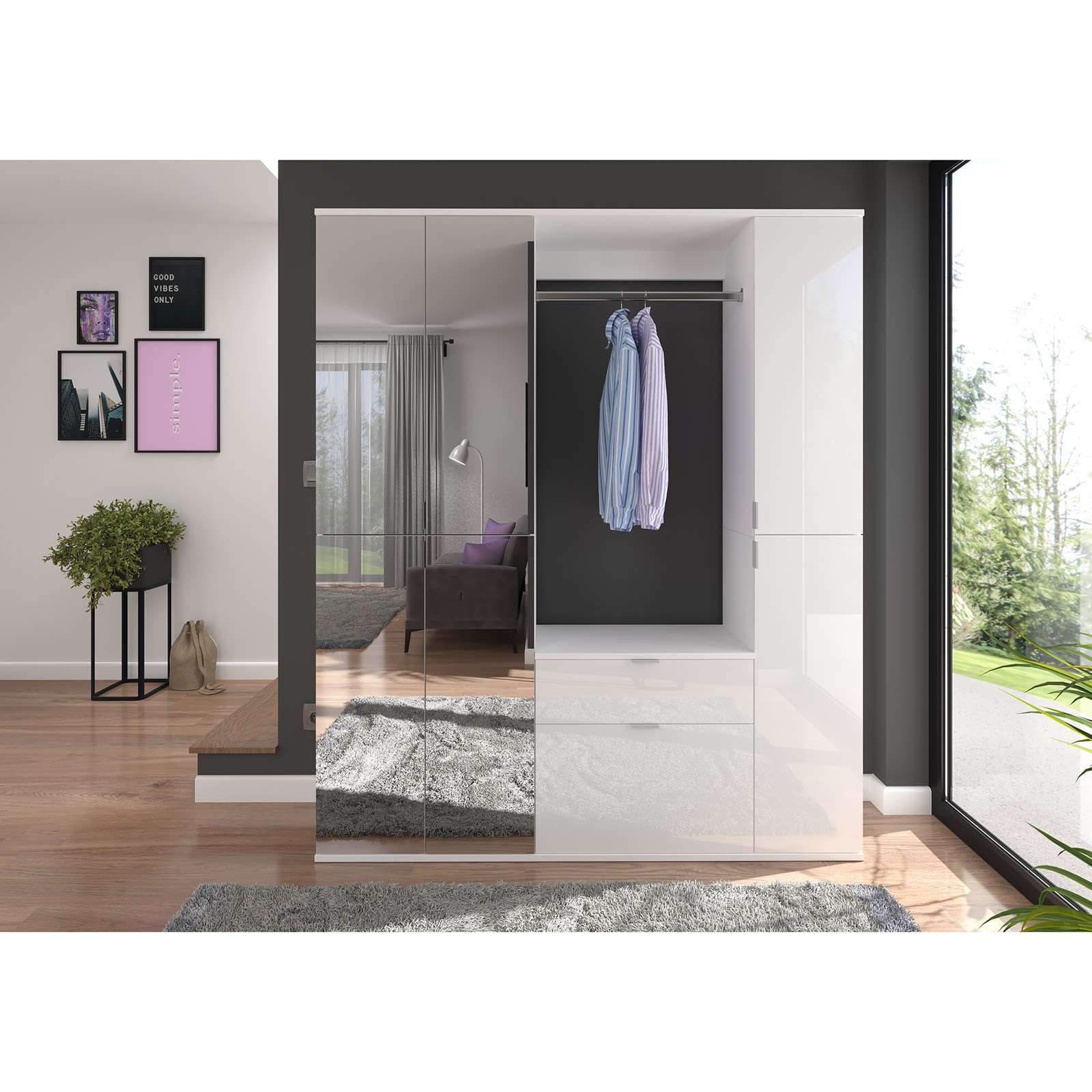 Garderobenschrank PROJEKT X - weiß - 30 cm breit