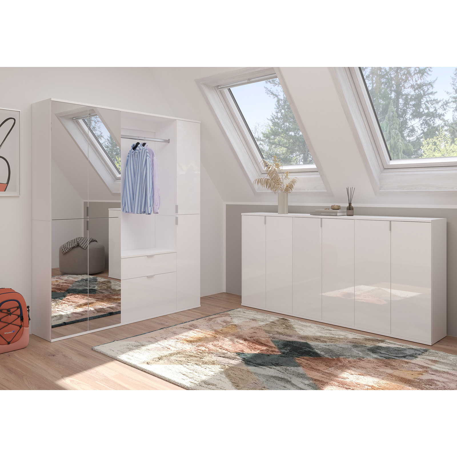 Garderobenschrank PROJEKT X - weiß - 30 cm breit