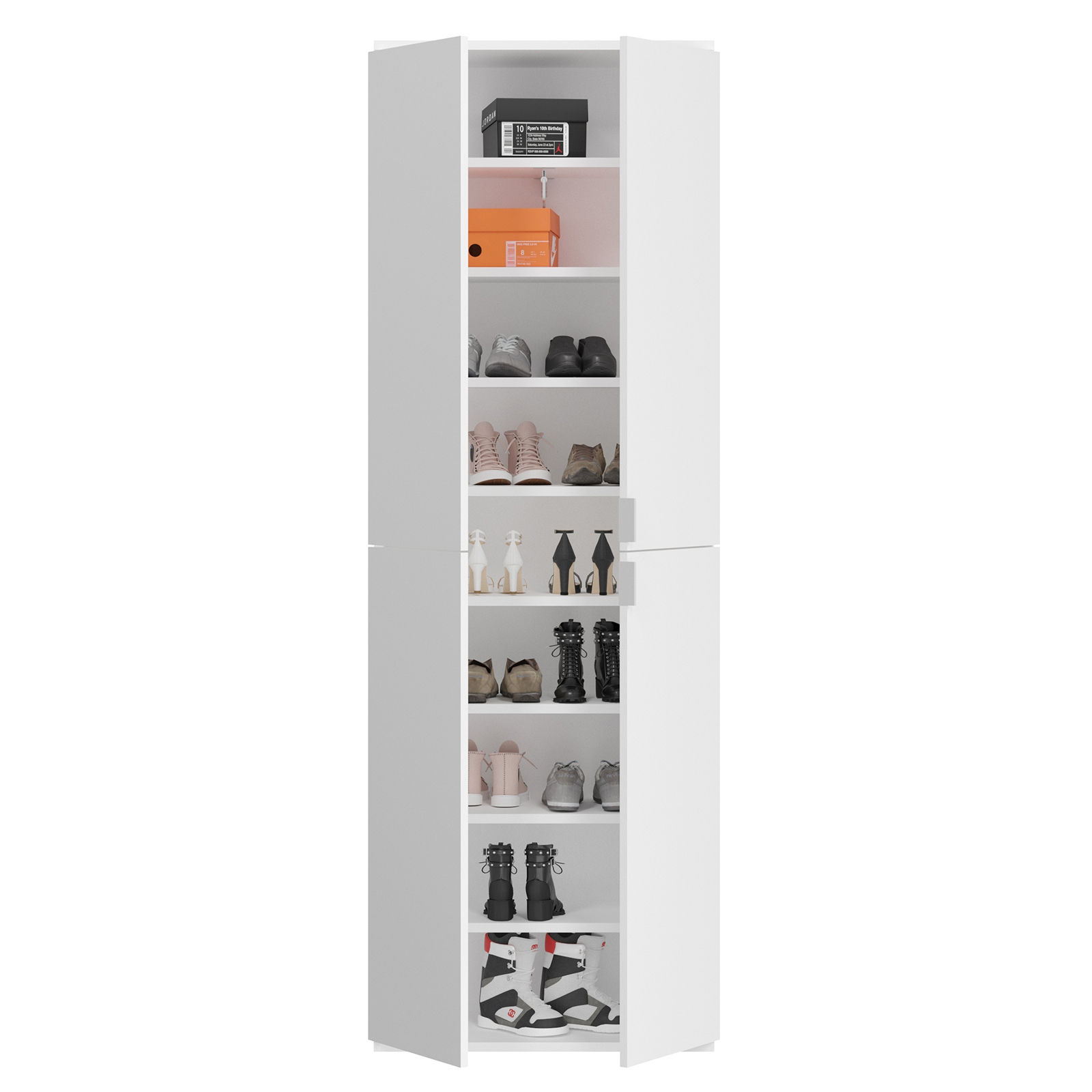 Garderobenschrank PROJEKT X - weiß Hochglanz - 63 cm breit