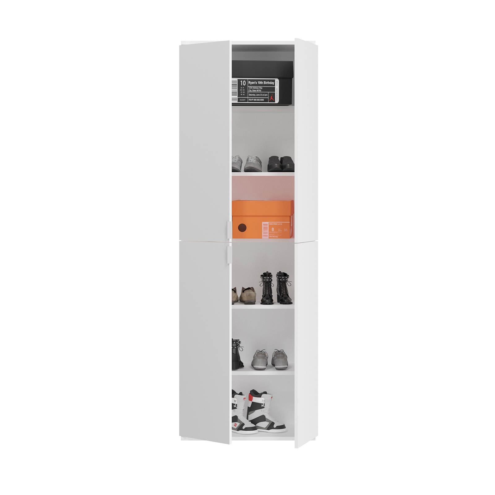 Garderobenschrank PROJEKT X - weiß Hochglanz - 63 cm breit