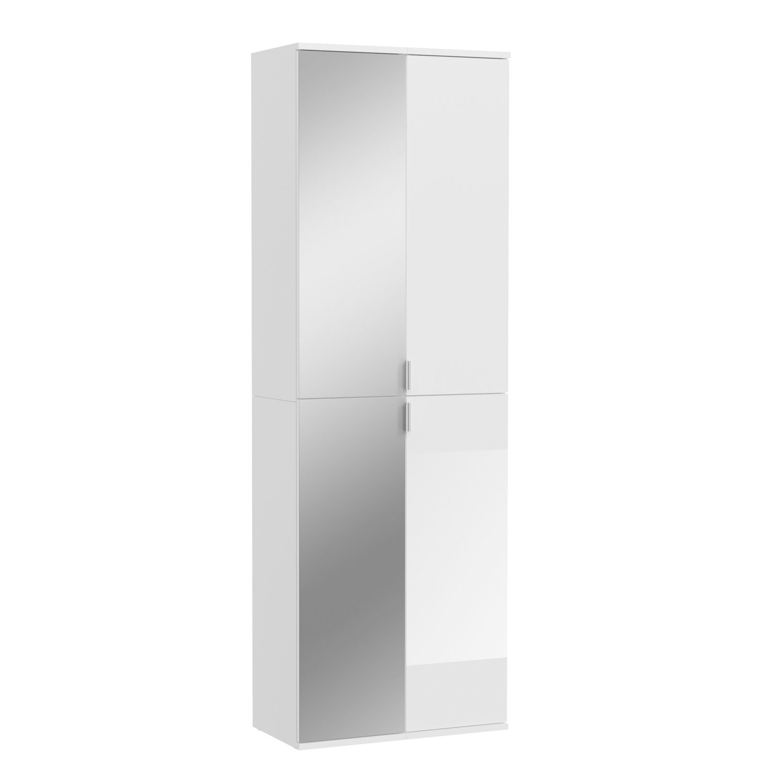 Garderobenschrank PROJEKT X - weiß - mit Spiegel - 30 cm breit