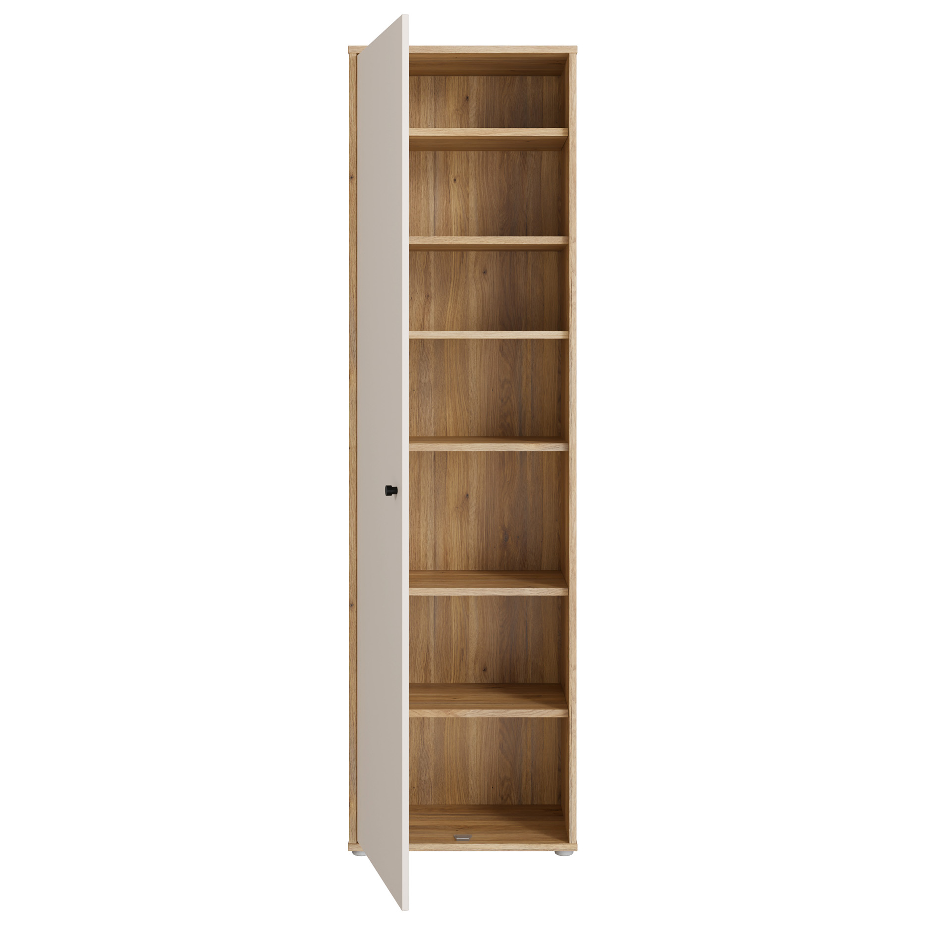 Garderobenschrank - sandfarben - Mauvella Eiche - 54 cm breit