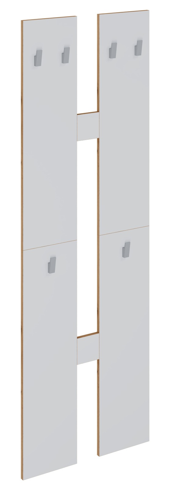 Garderobenset mit Ablage SALIA - weiß - Honig Eiche - 57x140 cm