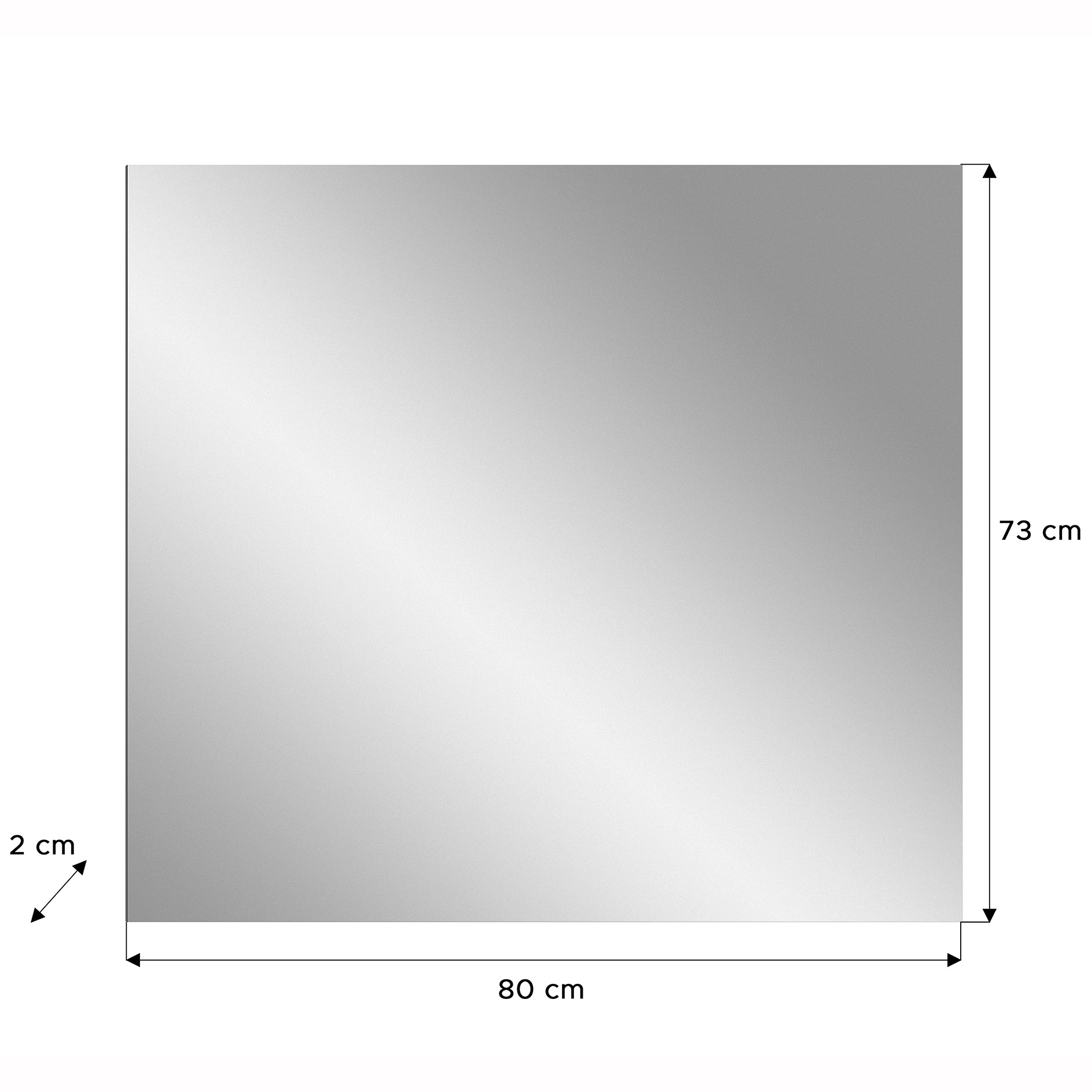 Garderobenspiegel - Basalt grau - 80x73 cm