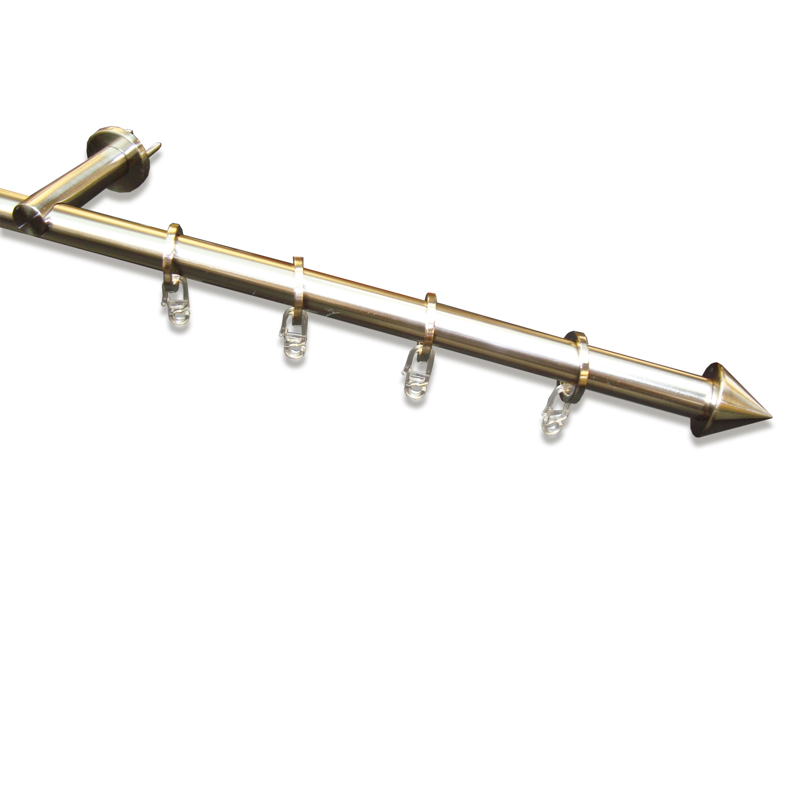 Gardinenstange - edelstahl - mit Spitze - 240 cm