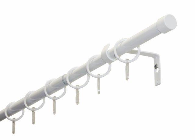 Gardinenstange-Set - weiß - mit Zubehör - 180-310 cm