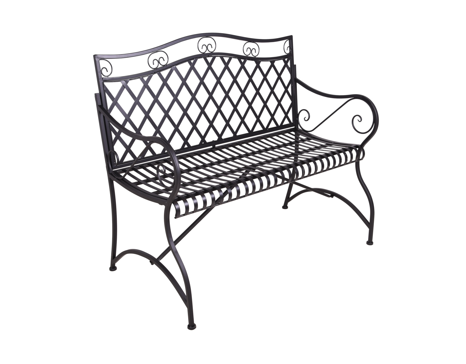 Gartenbank PORAK - schwarz - Stahl - 111,5 cm