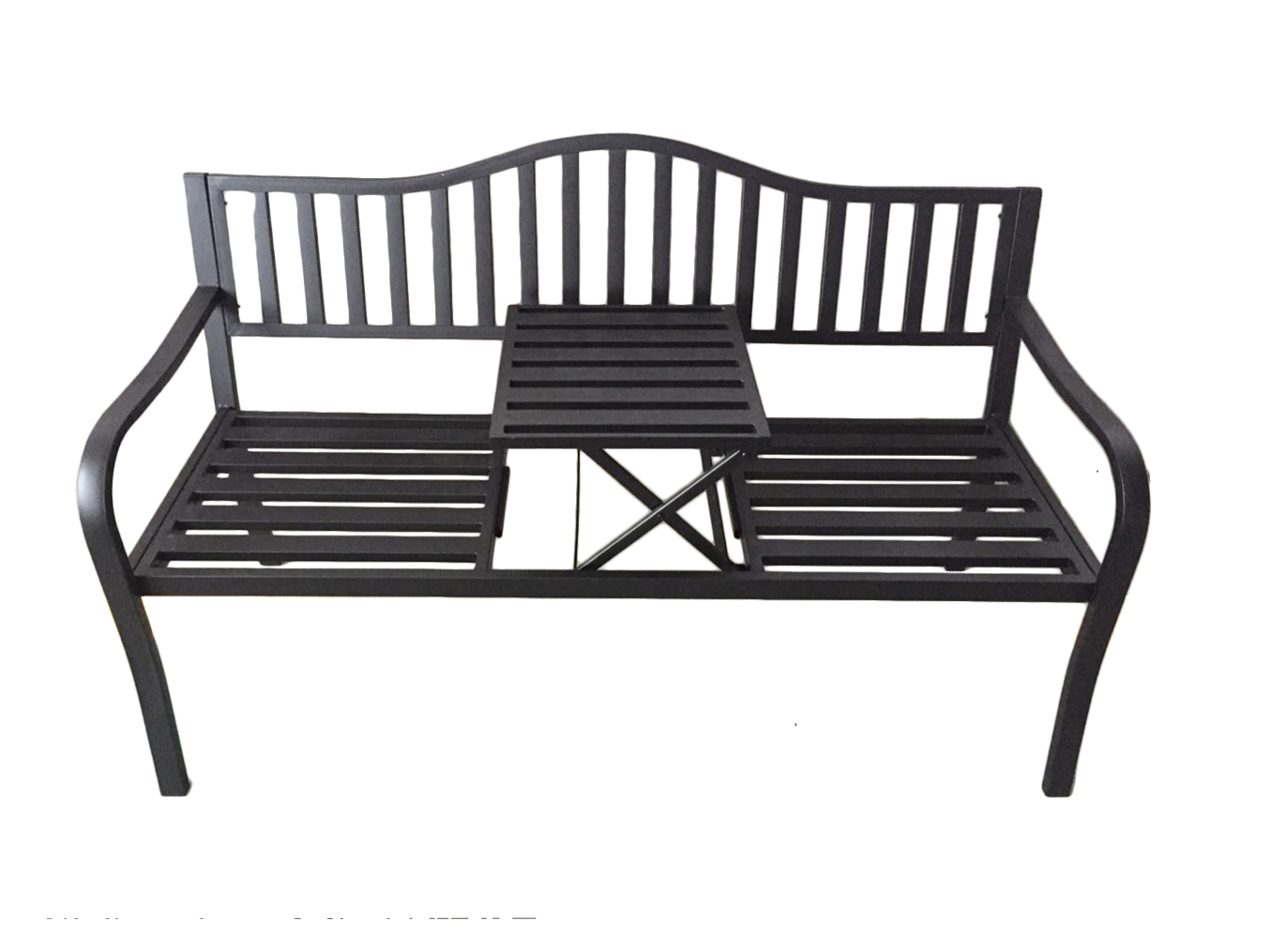 Gartenbank SEGULA - schwarz - hochklappbarer Tisch