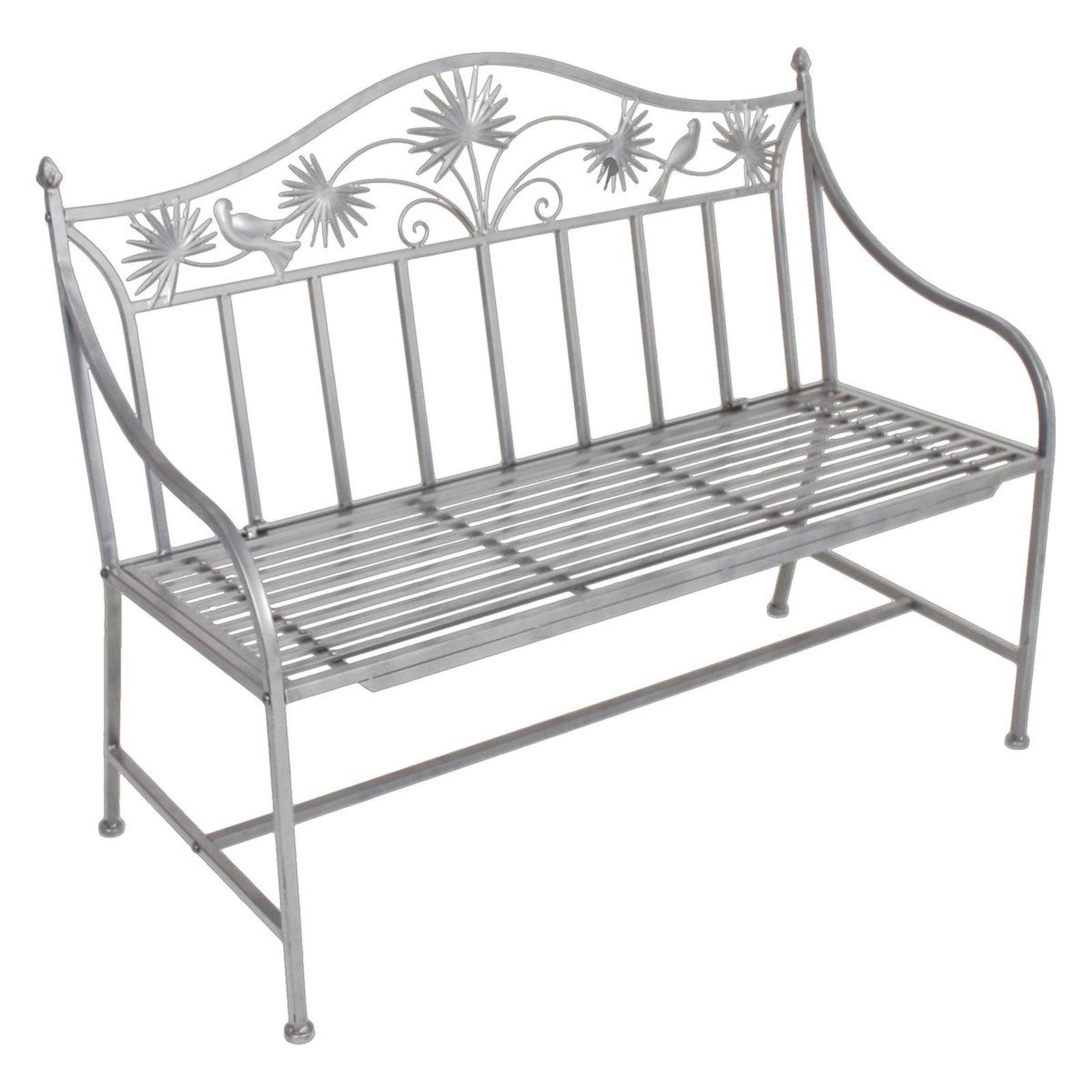 Gartenbank TALIN - grau - Metall - 111 cm