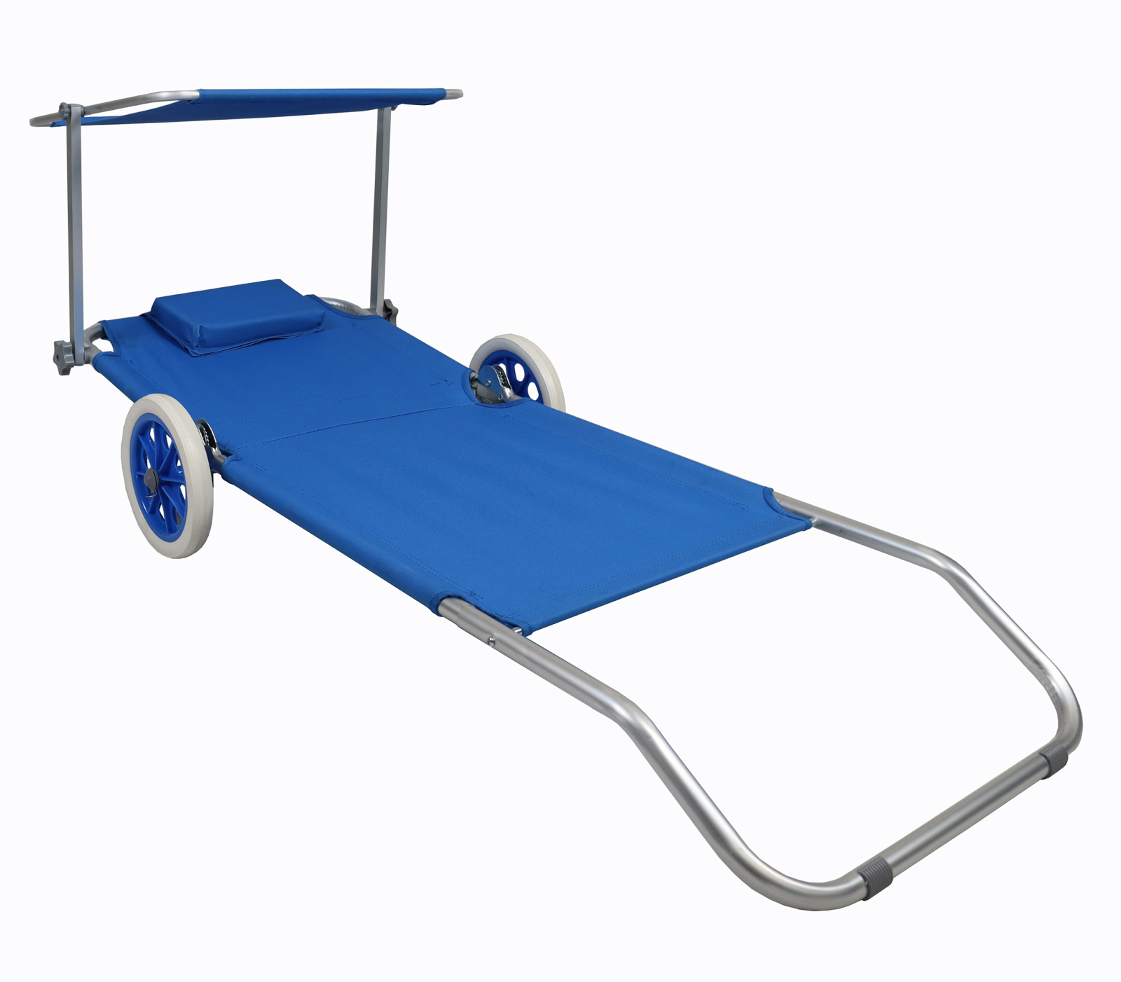 Gartenliege - blau - Textilene - rollbar