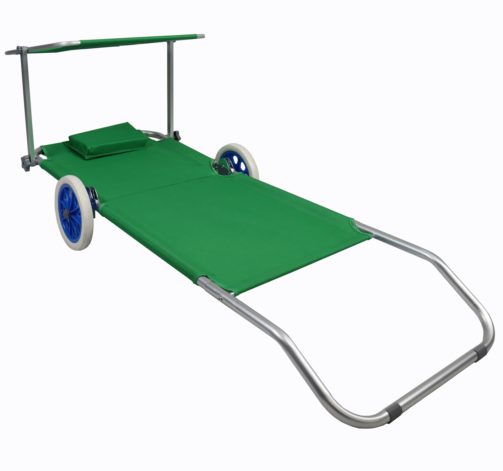 Gartenliege - grün - Textilene - rollbar