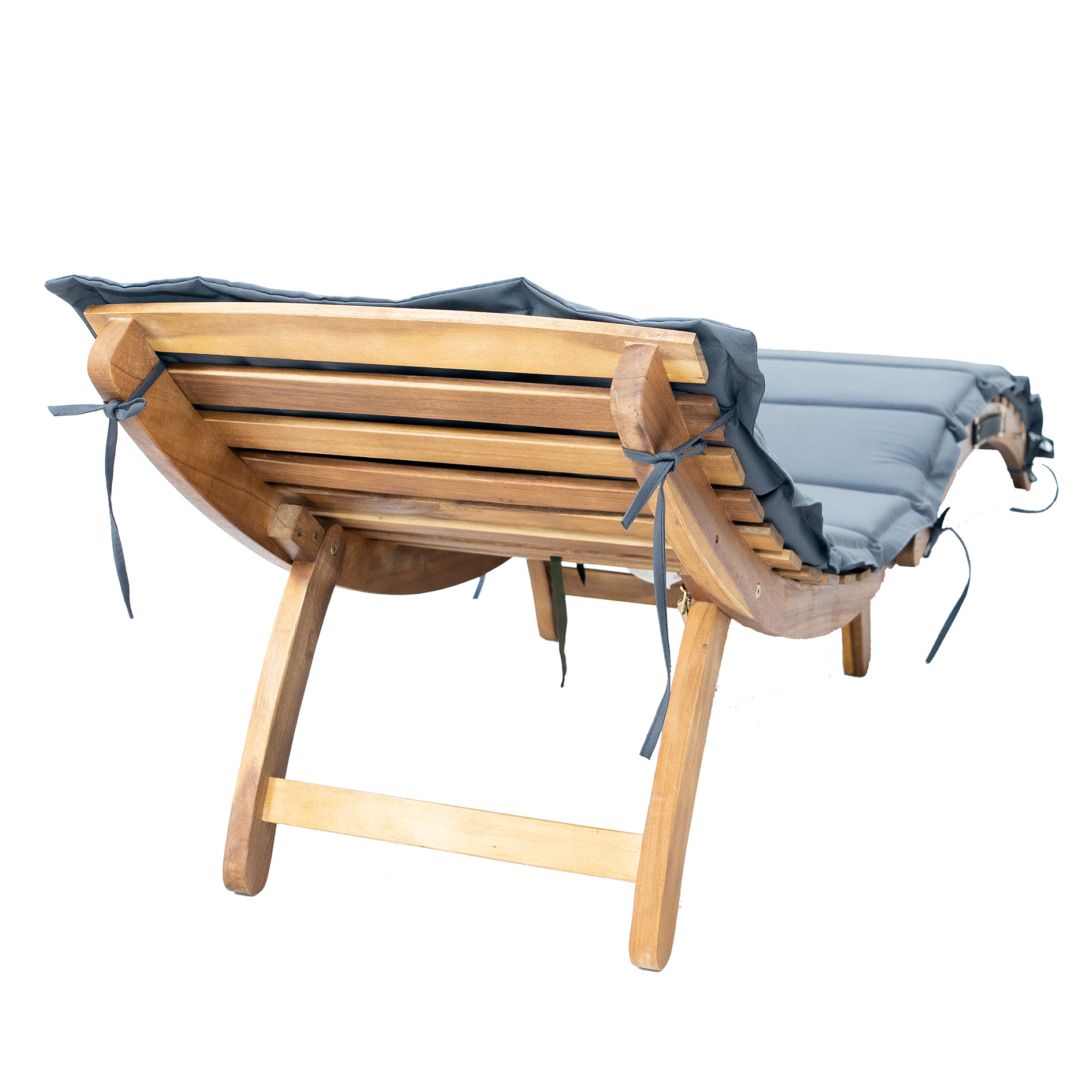 Gartenliege - holzfarben-dunkelgrau - 168x54 cm